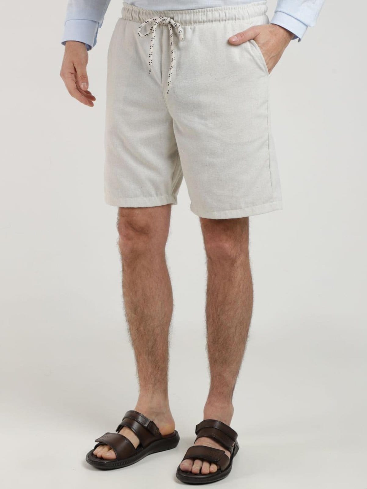 Vista principal Bermuda Linho Eletrón Masculina NATURAL Elétron unico natural