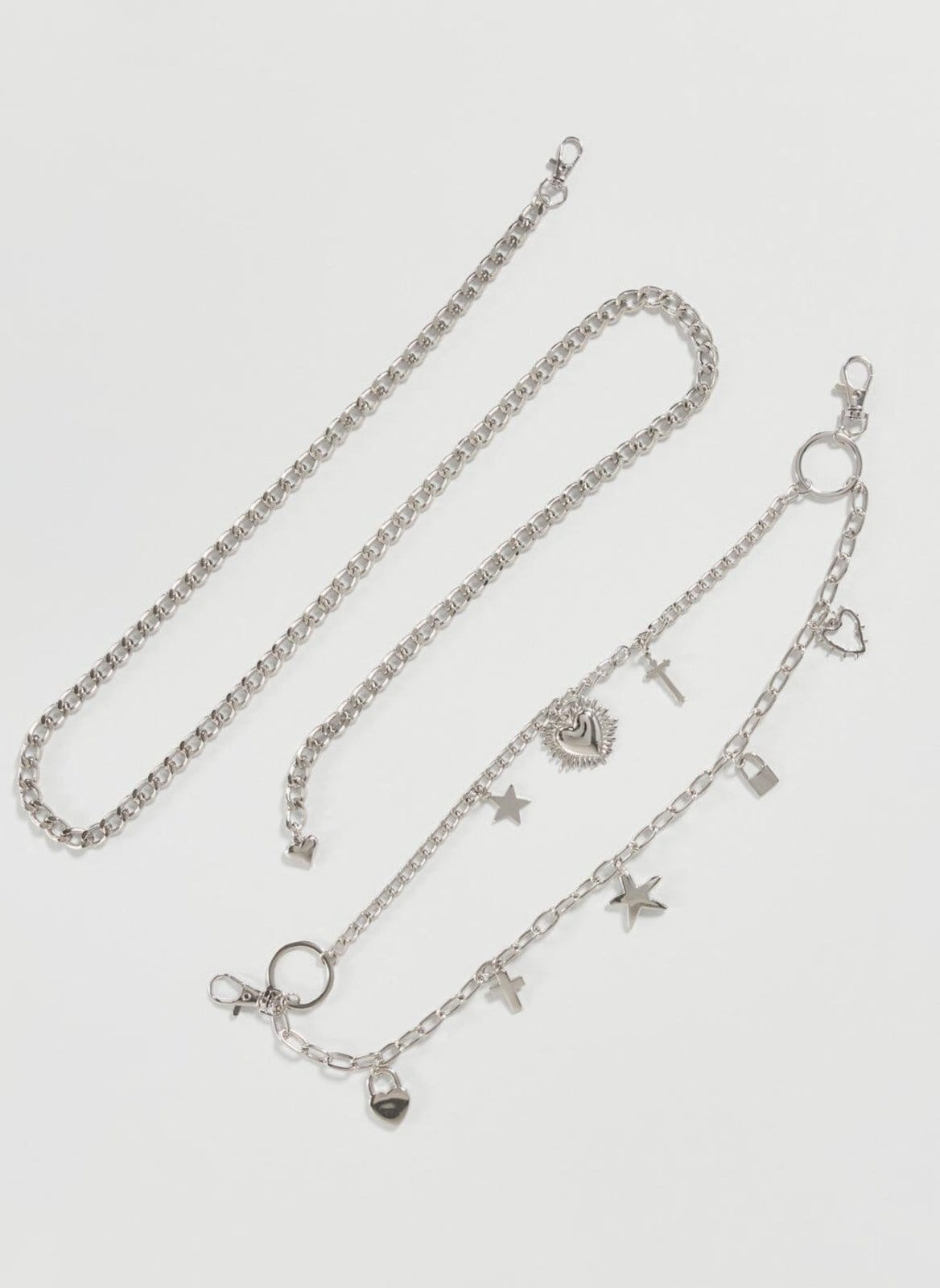 Vista 2 Cinto De Corrente Prateada Com Pingentes Youcom multicolorido