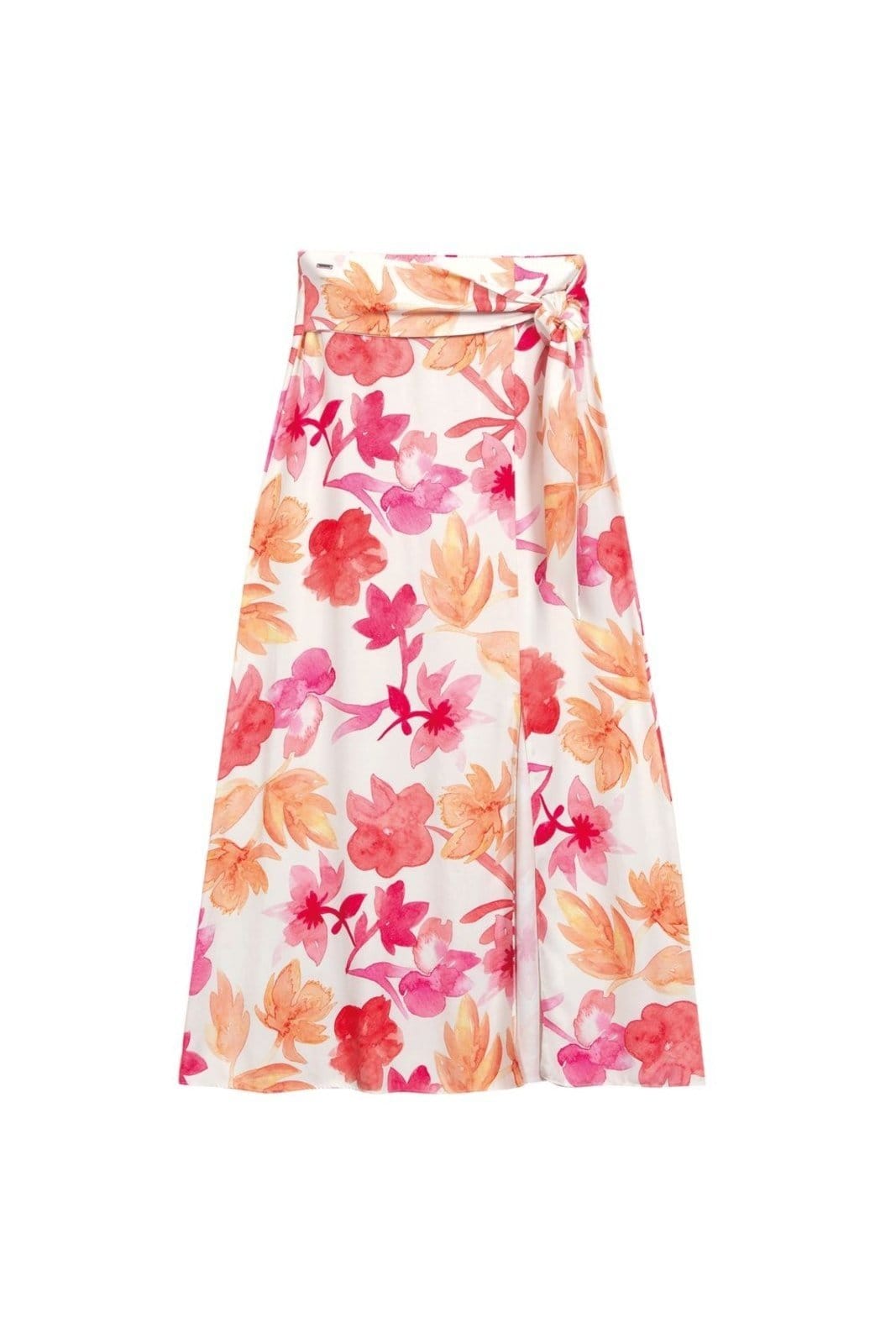 Vista 2 Saia Feminina Estampada Marialícia Marialícia bege