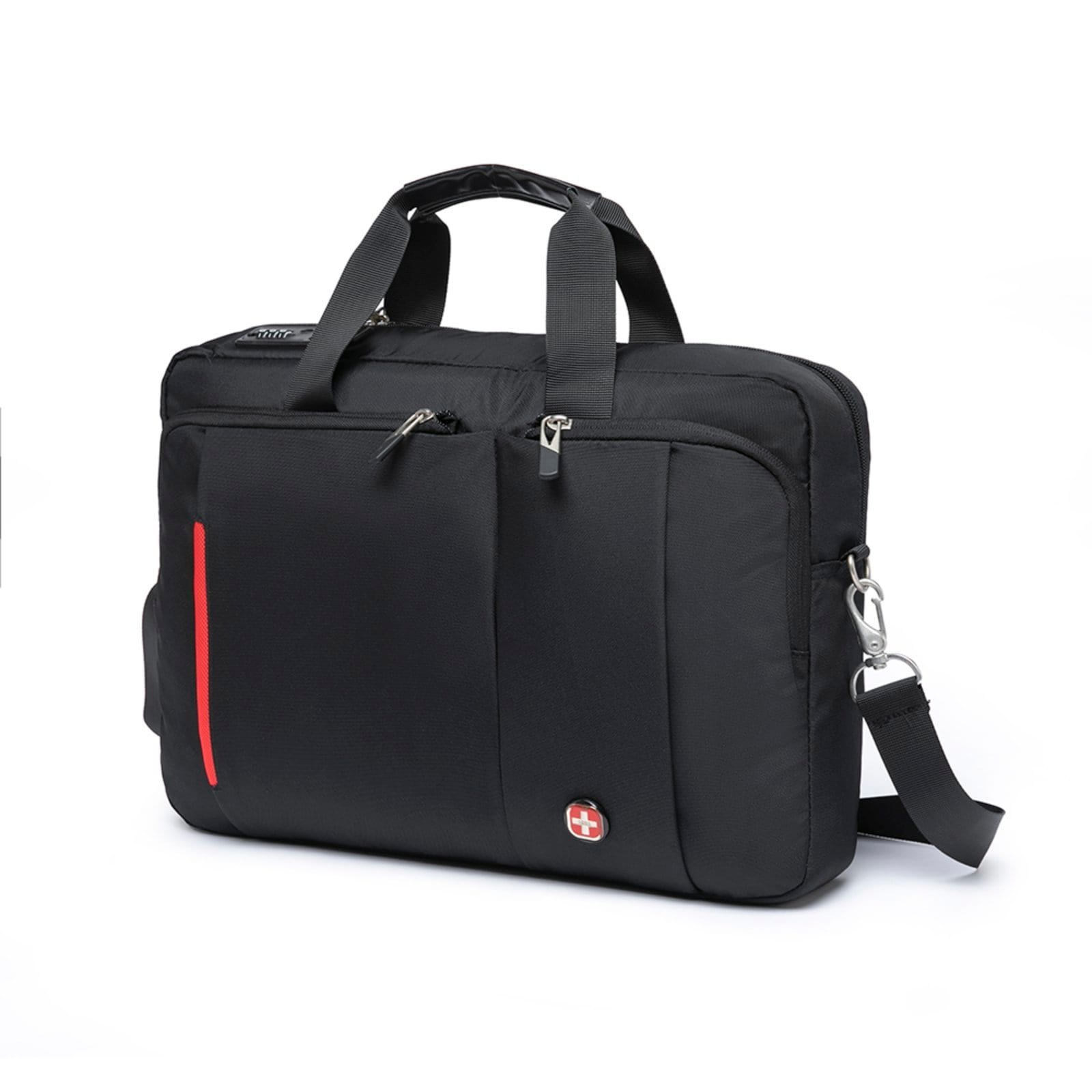 Vista 2 Pasta Executiva Notebook Masculina Crossgear Antifurto Cadeado Crossgear preto