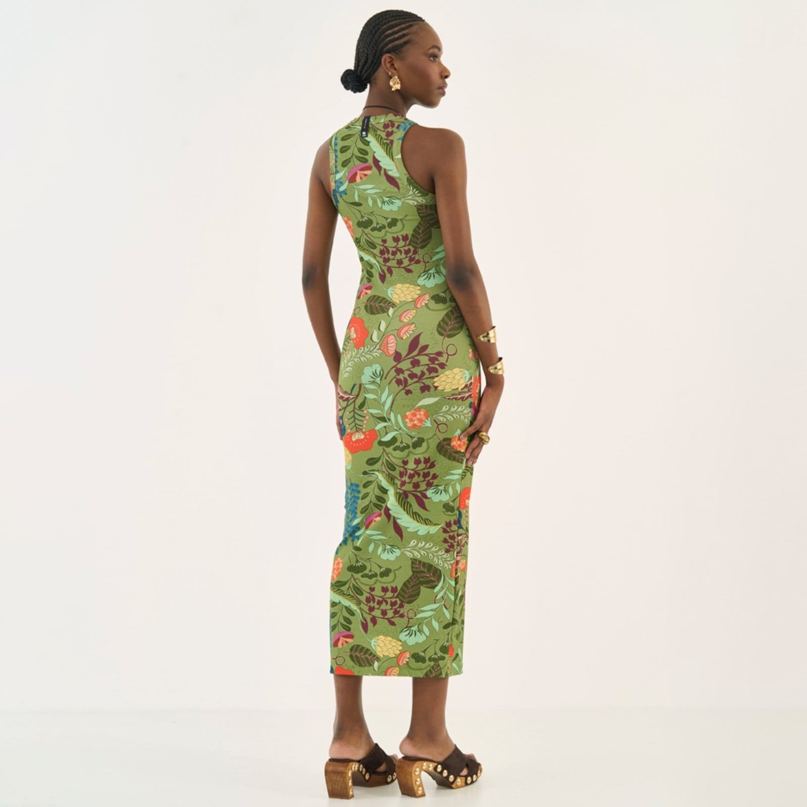 Vista 2 Vestido Midi Colcci Nature Ou26 Feminino Colcci verde