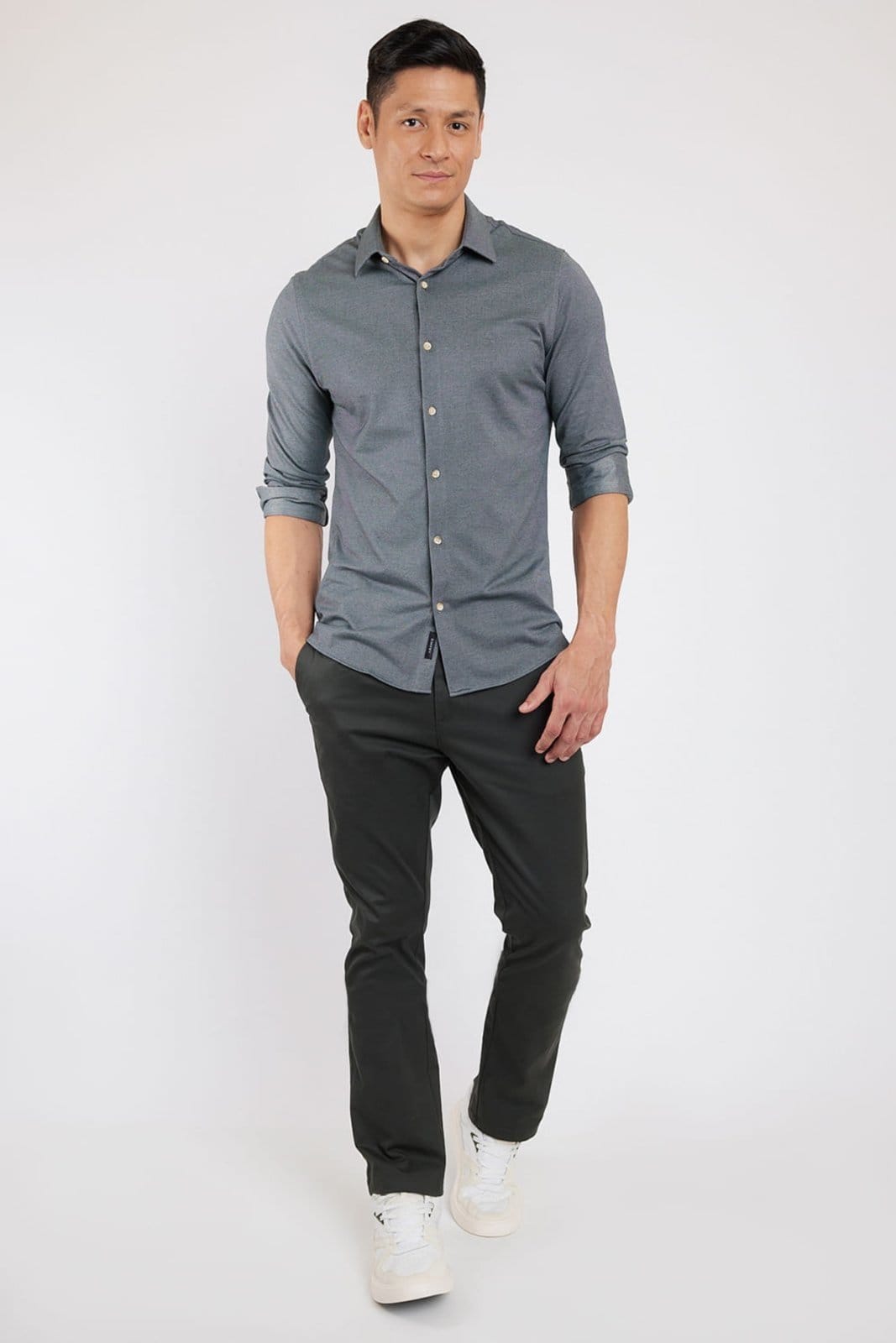 Vista 2 Calça Aramis Chino Moovex Verde Escuro Aramis incolor verde