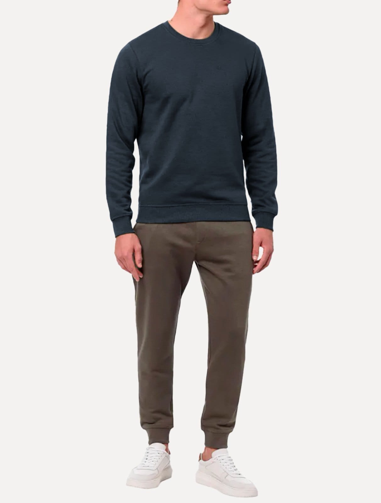 Moletom Calvin Klein Jeans Masculino Crewneck CK Small Bordado Marinho