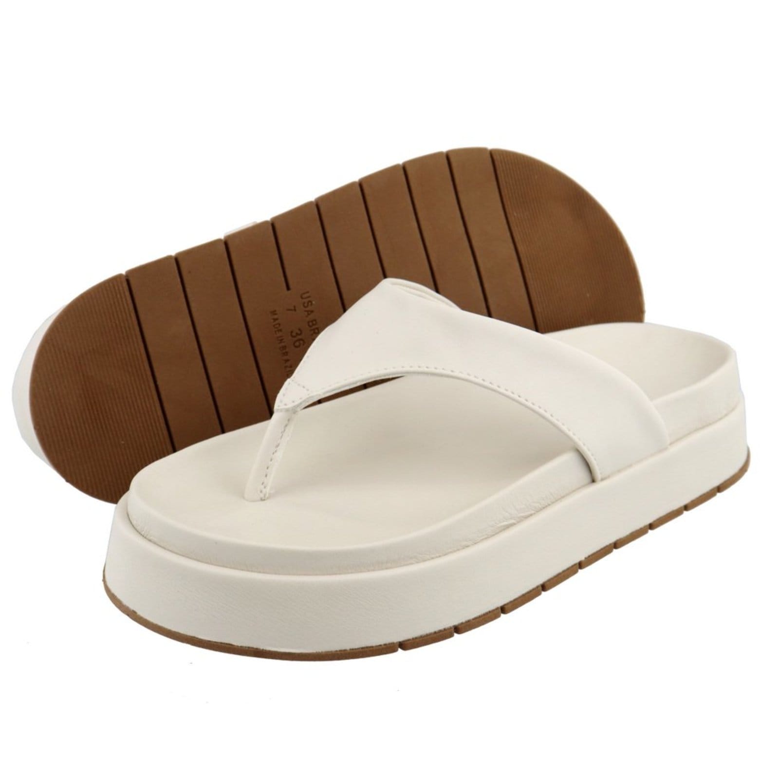 Vista 2 Sandália Papete Plataforma Sola Alta Flat Off White TELLINI STORE off-white white
