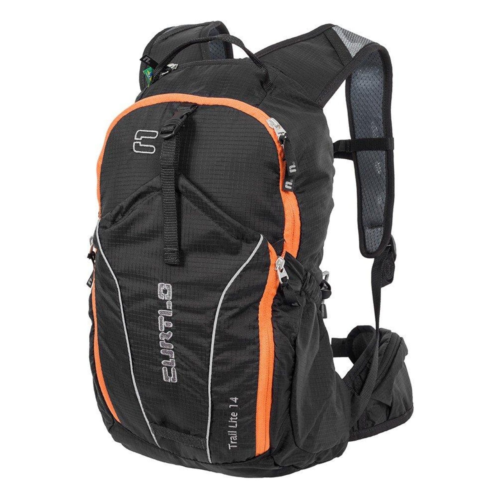 Vista 2 Mochila Curtlo Trail Lite 14 Litros Preto e Laranja Curtlo incolor