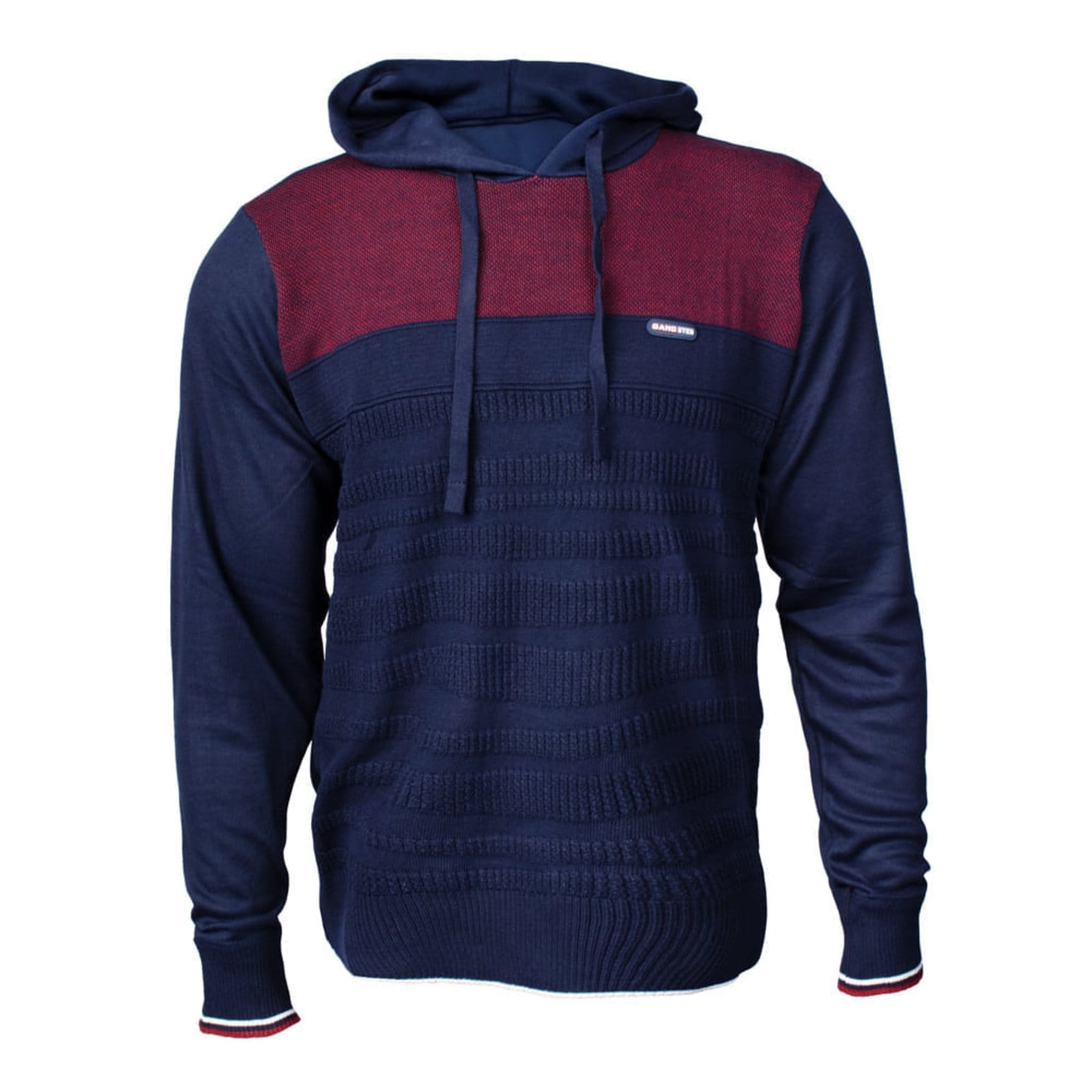 Suéter Masculino Gangster Capuz Tricot Texturizado Marinho