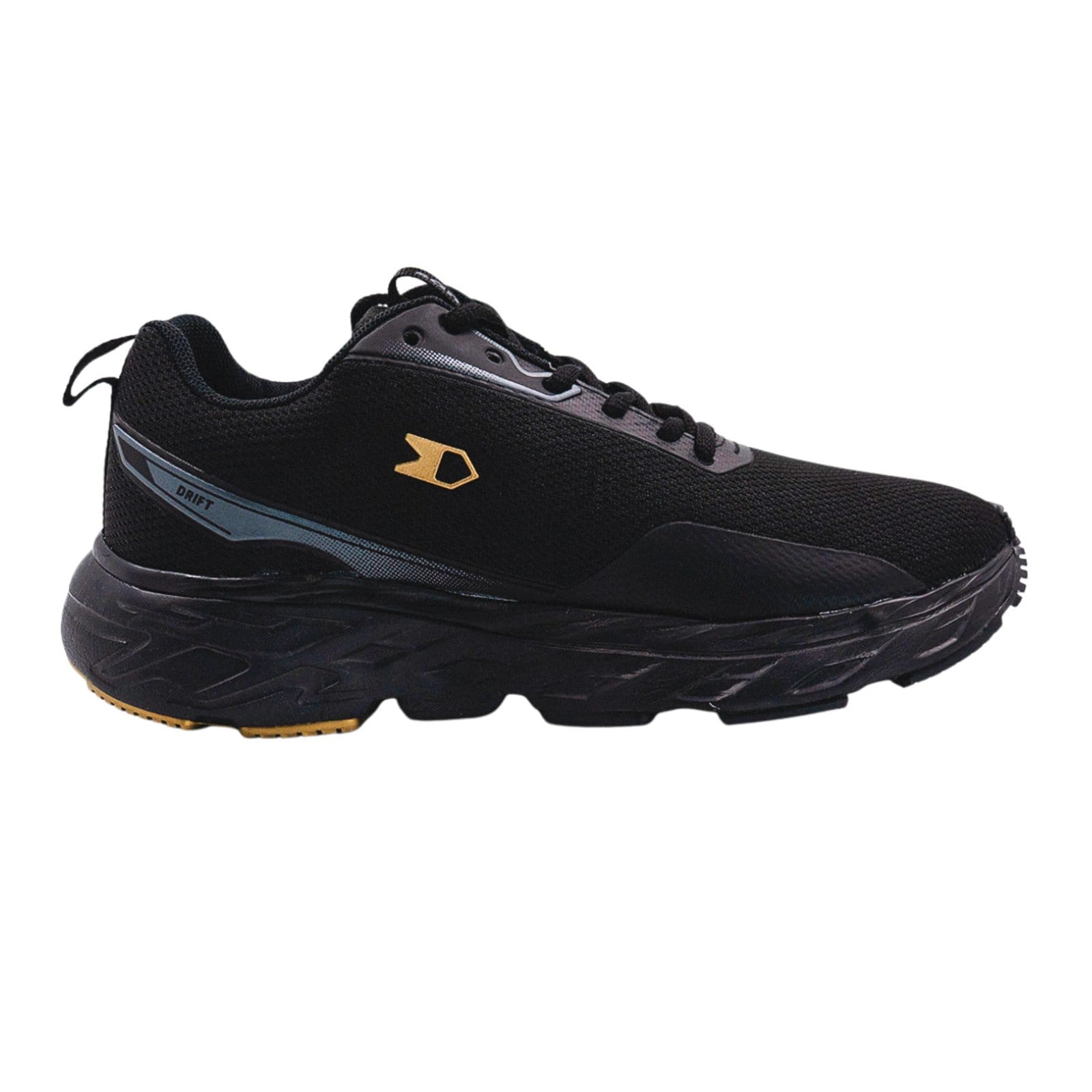 Vista principal Tênis Masculino Sandrini Drift Esportivo Leve Caminhada Sandrini dourado/preto