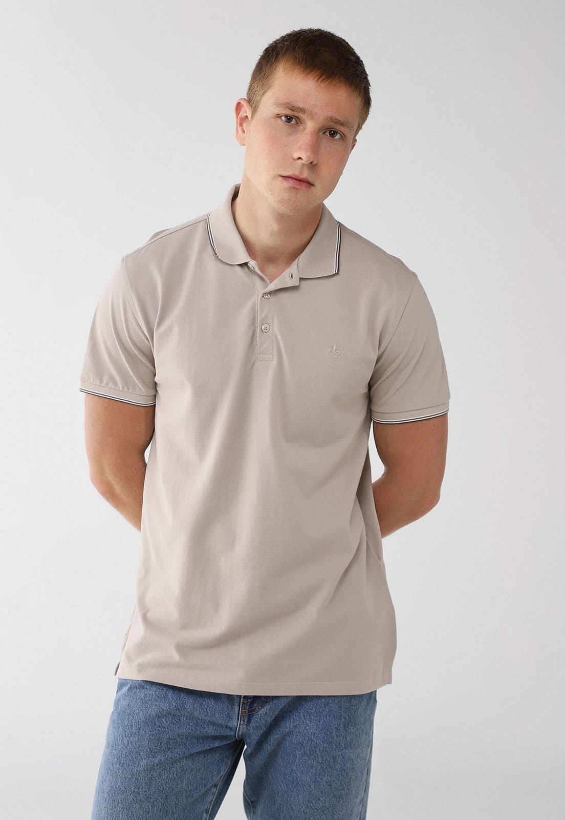 Polo Masculina Dudalina Detalhe Contrastante