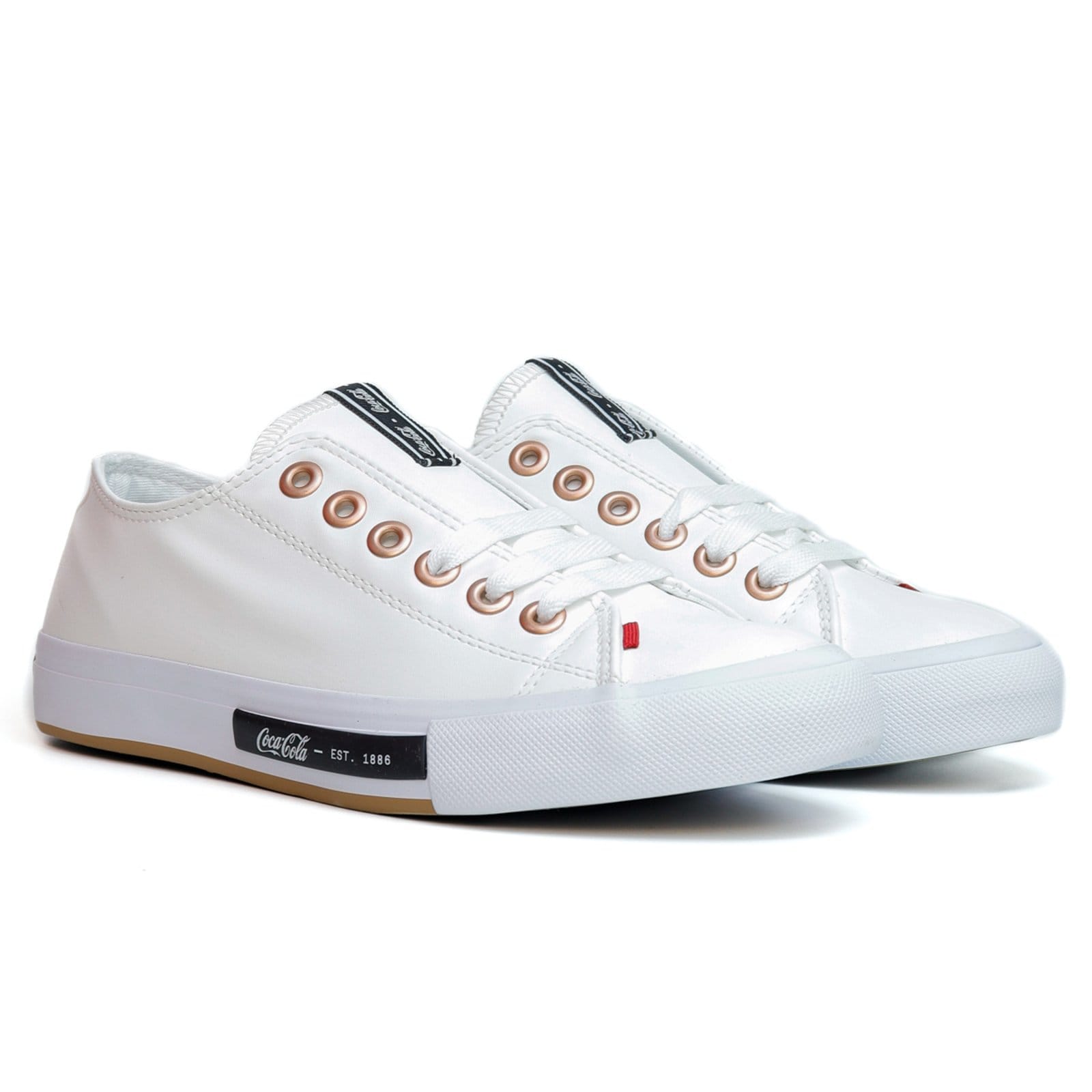 Vista 2 Tênis Coca Cola Daytona Town Feminino Cobre Coca-Cola branco