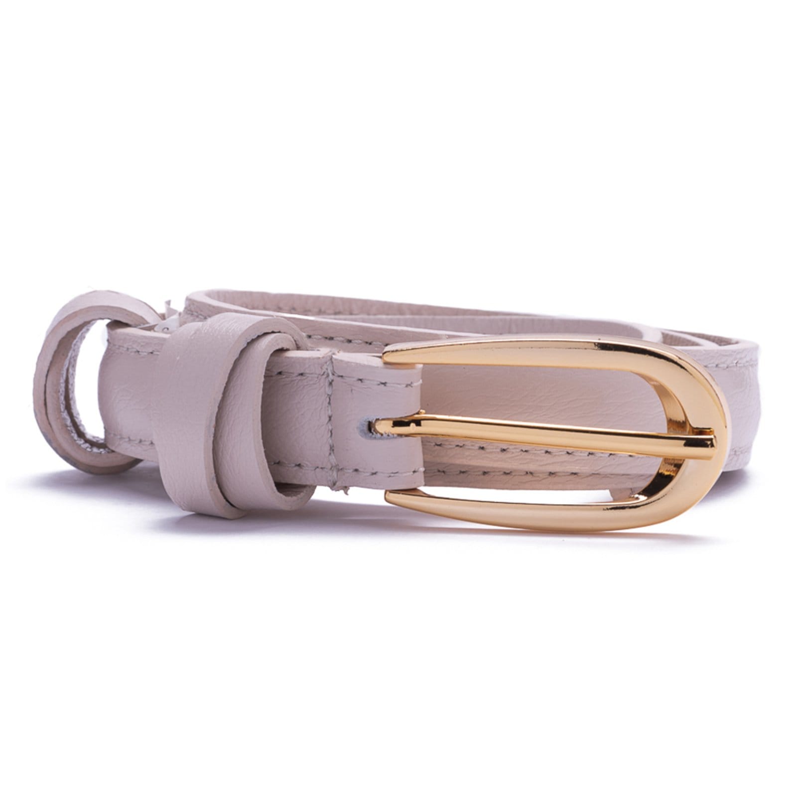 Cinto MY.NA Fivela Passante Couro Off White