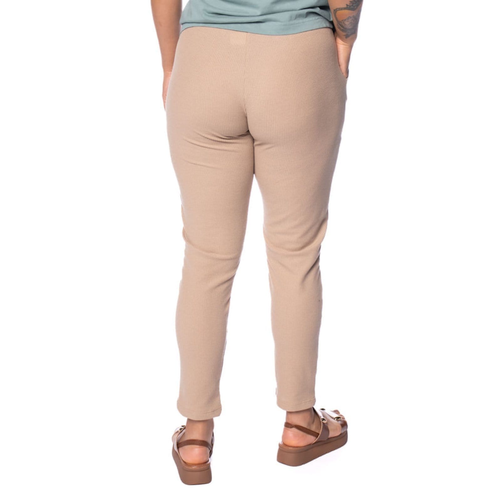 Vista 2 Calça Feminina Babicat Texturizada Slim Caqui Babicat cáqui caqui