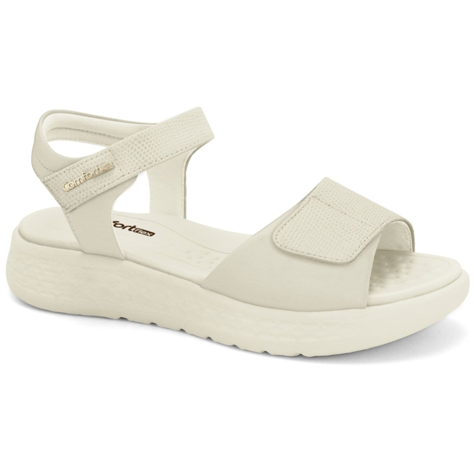 Sandália Feminina Calce Fácil Off White Comfortflex 2547305-1