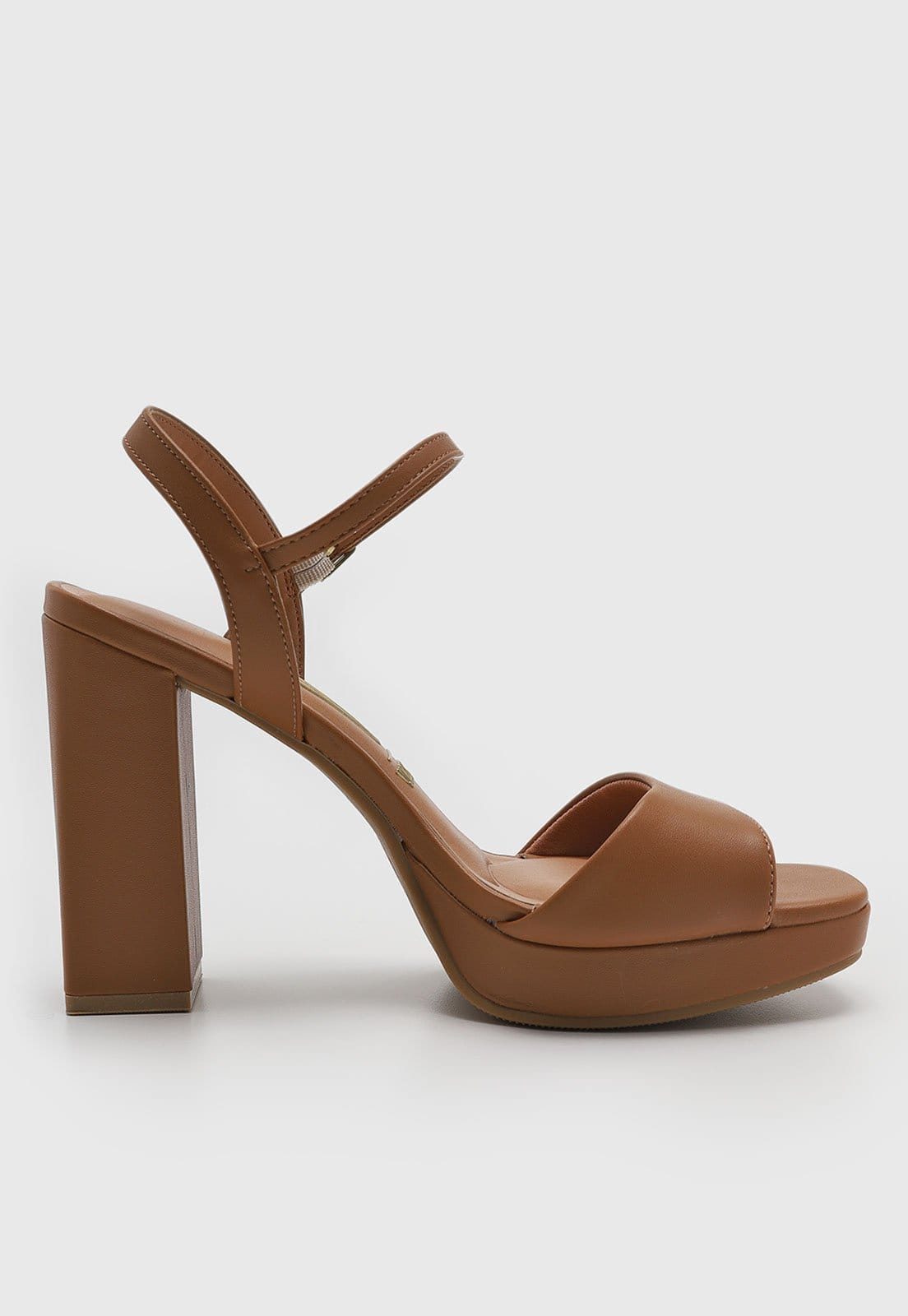 Vista 2 Sandália Feminina Vizzano Salto Alto Grosso VIZZANO caramelo