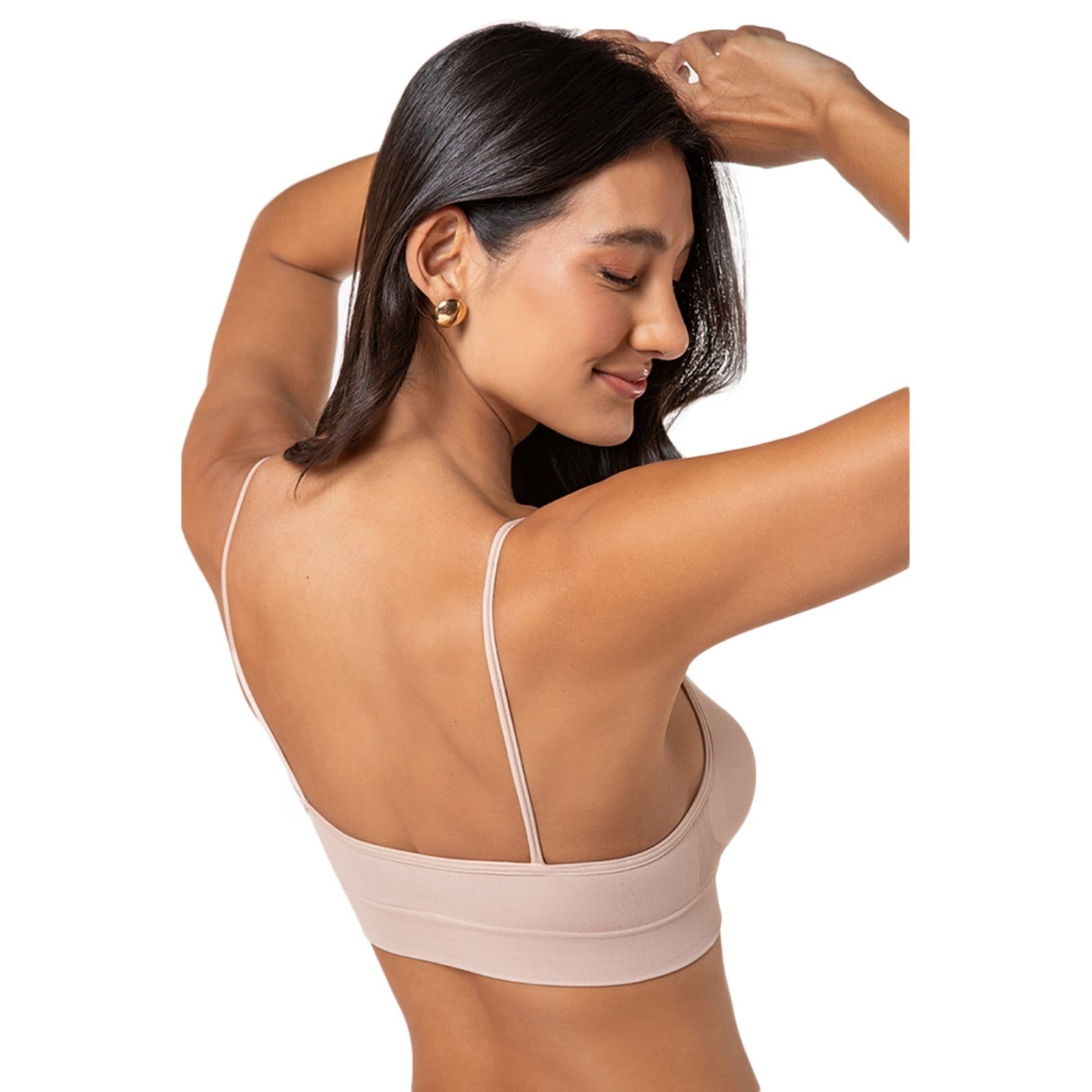 Vista 2 Sutiã Loba Básico Sem Costura 41100 Natural Peach Lupo bege natural