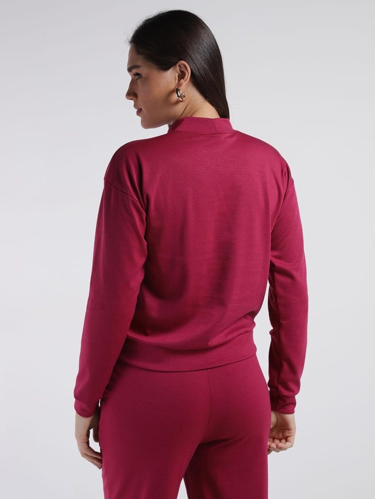 Vista 2 Blusão Manga Longa Feminino BORDO Bright Girl'S vermelho