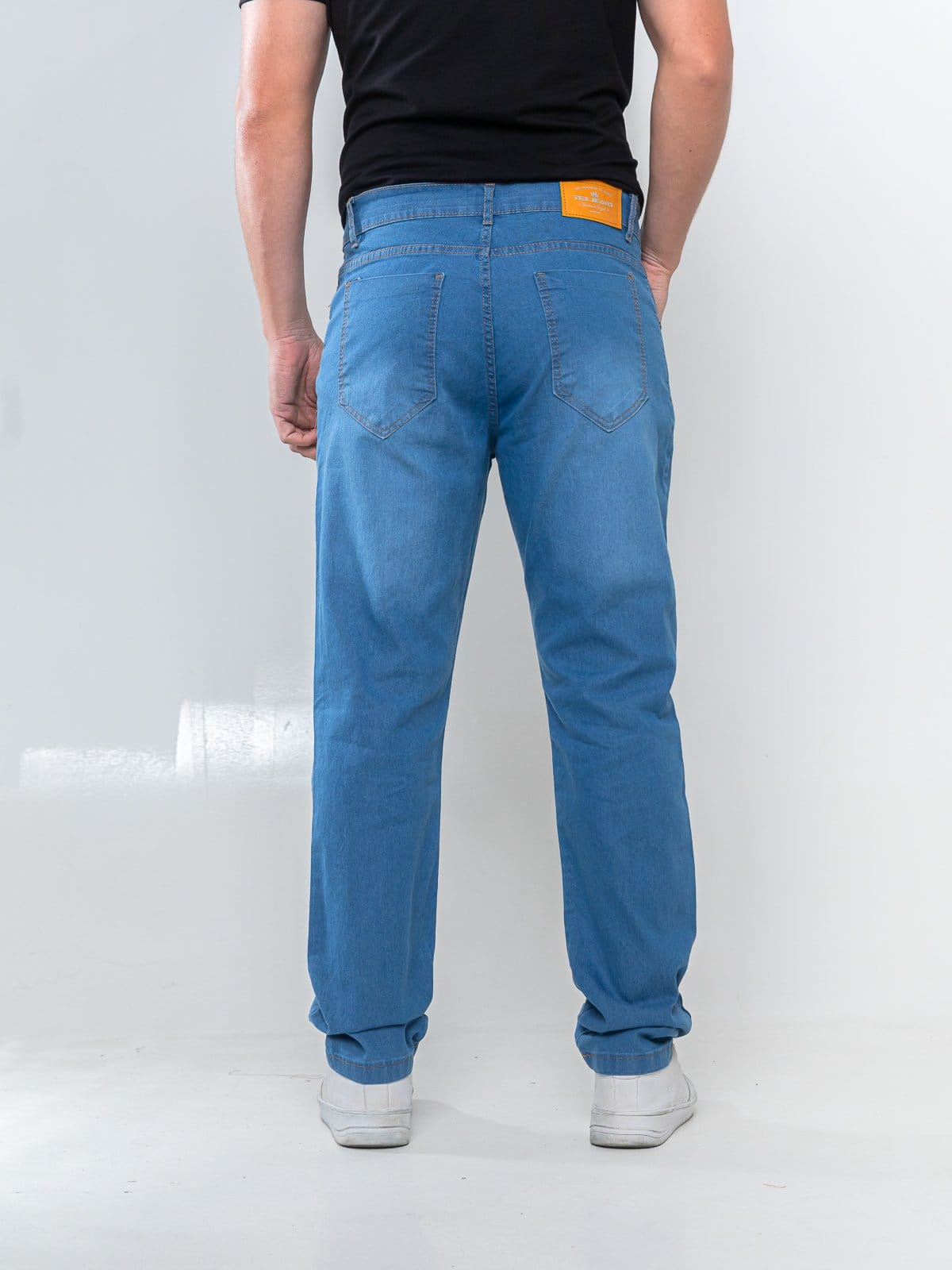 Vista 2 Calça Jeans Masculina Alpha Street Wear Slim Confortavel e Basica Claro Alpha Street Wear azul/jeans azul