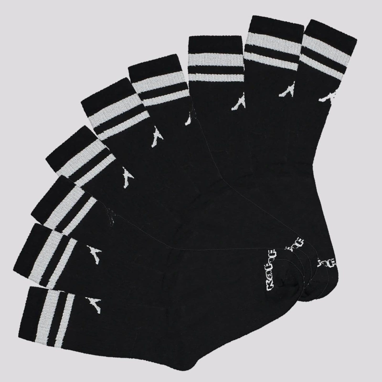 Kit Meia Kappa 9 Pares Sport Cano Alto Preta