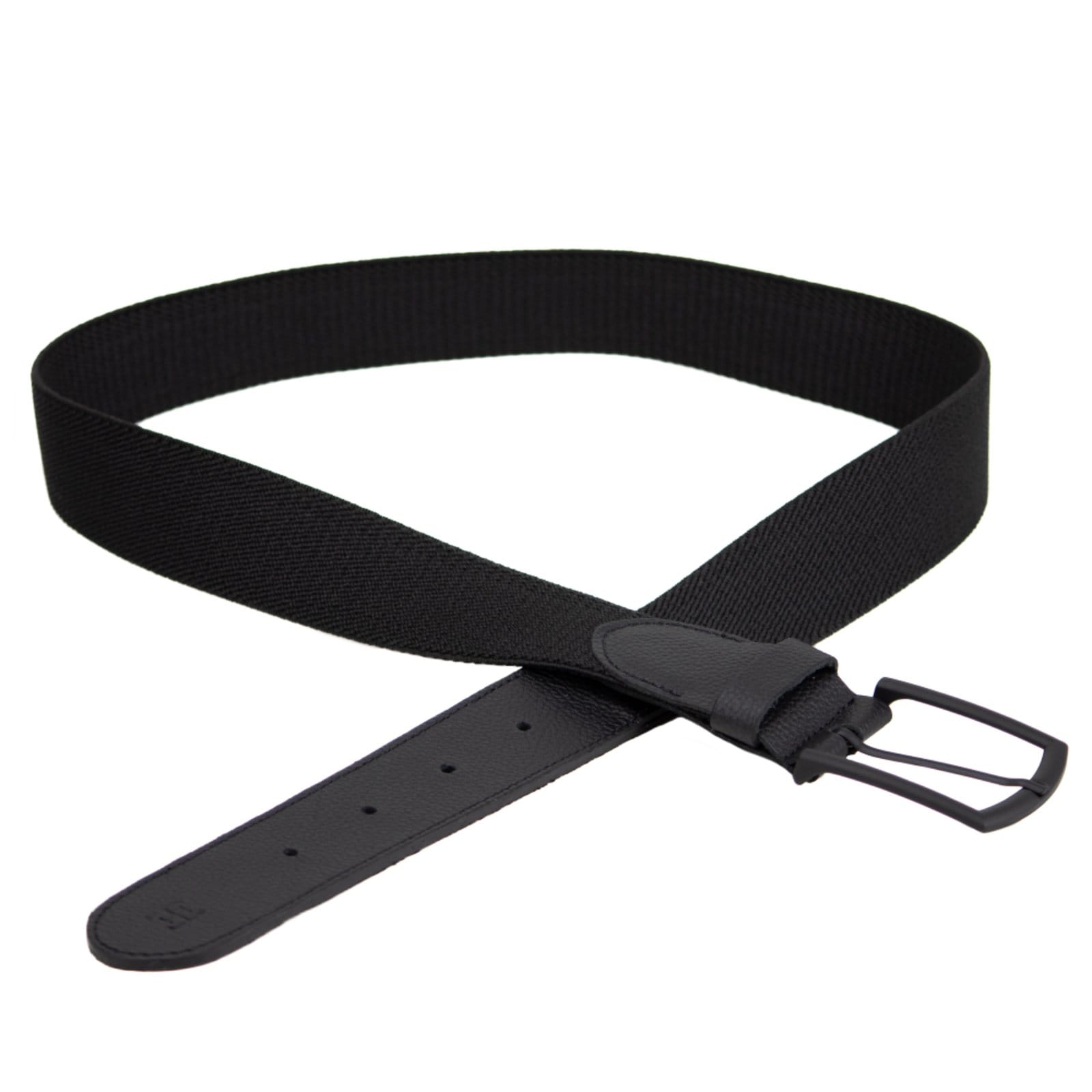 Vista 2 Cinto Masculino em semi-elástico na cor com ponteiras em couro ref. EL-80 USEPELLE preto