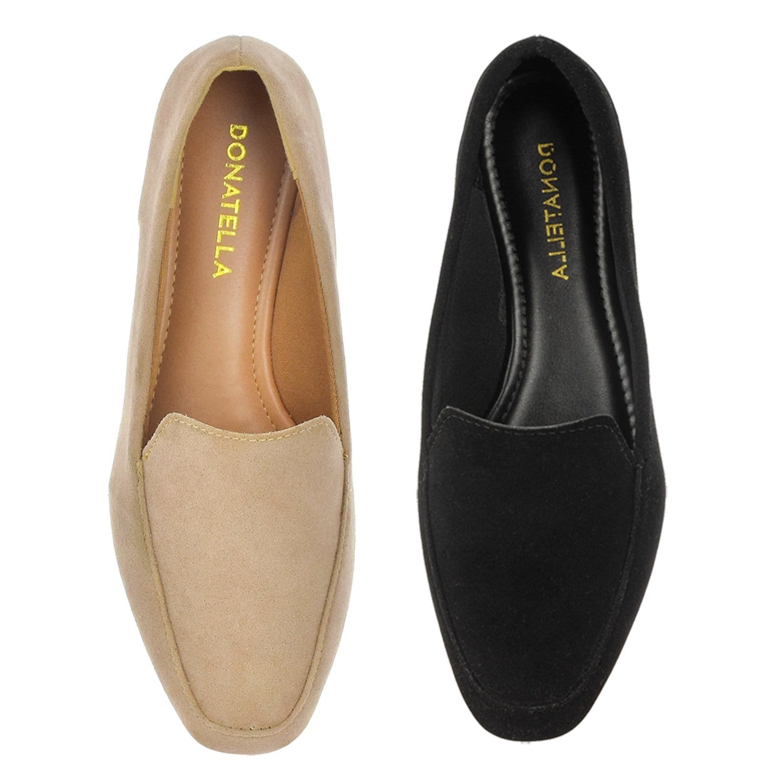 Kit 2 Pares Mocassim Feminino CM Calçados Preto e Camurça