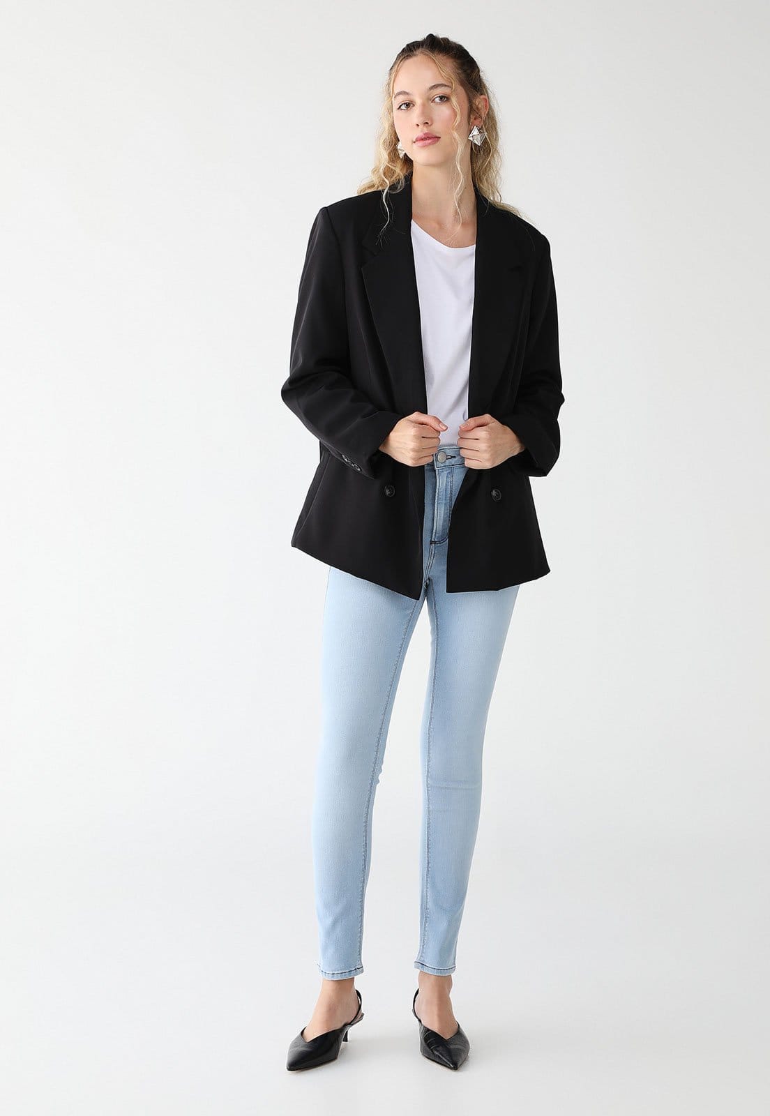 Vista 2 Calça Jeans Dudalina Skinny Lisa Dudalina azul