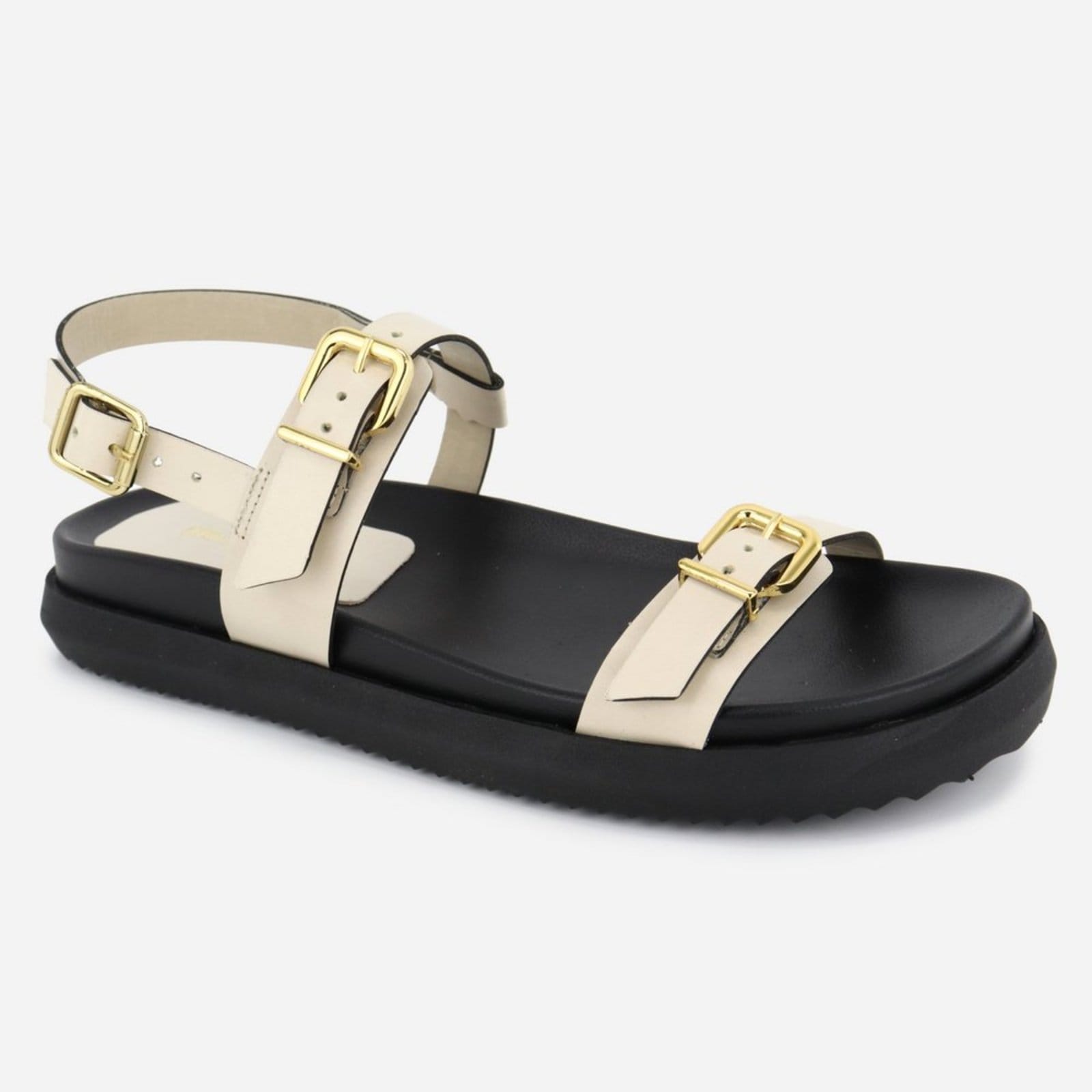 Vista 2 Sandália Off Fivela Fechamento Confort Solado Maria Paula Couro Rasteiria White MARIA PAULA off-white white