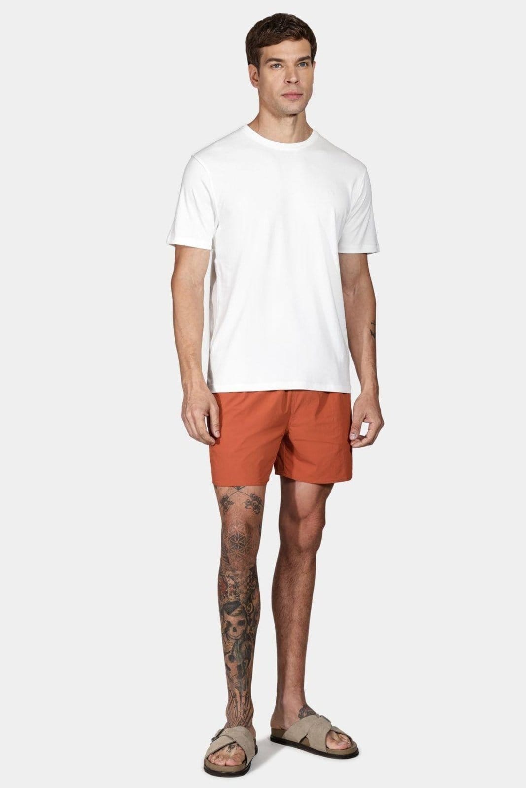 Vista 2 Shorts Aramis de Elástico Liso Maquinetado Telha Aramis marrom