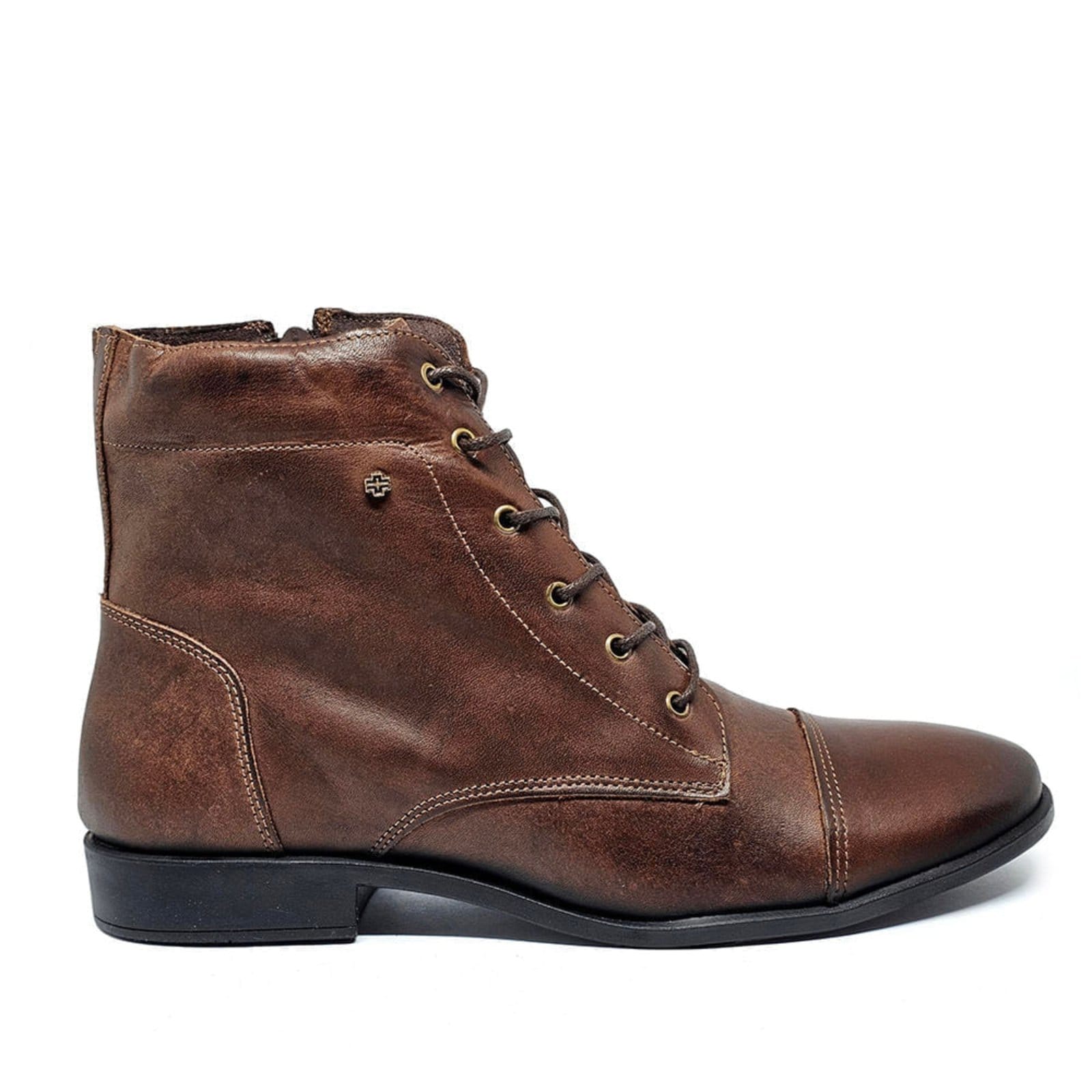 Vista principal Bota Luna Couro Pinhao - LUN688 Perlatto marrom