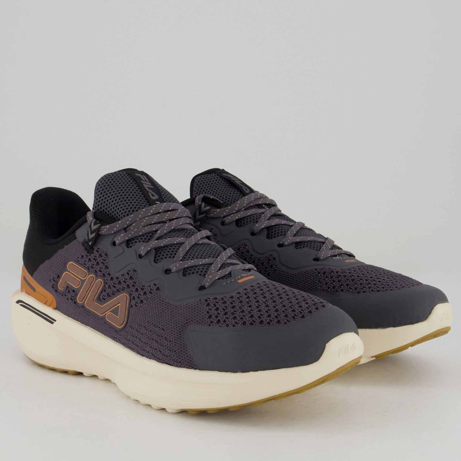 Vista 2 Tênis Fila Duality 2 Feminino Grafite e Preto Fila cinza