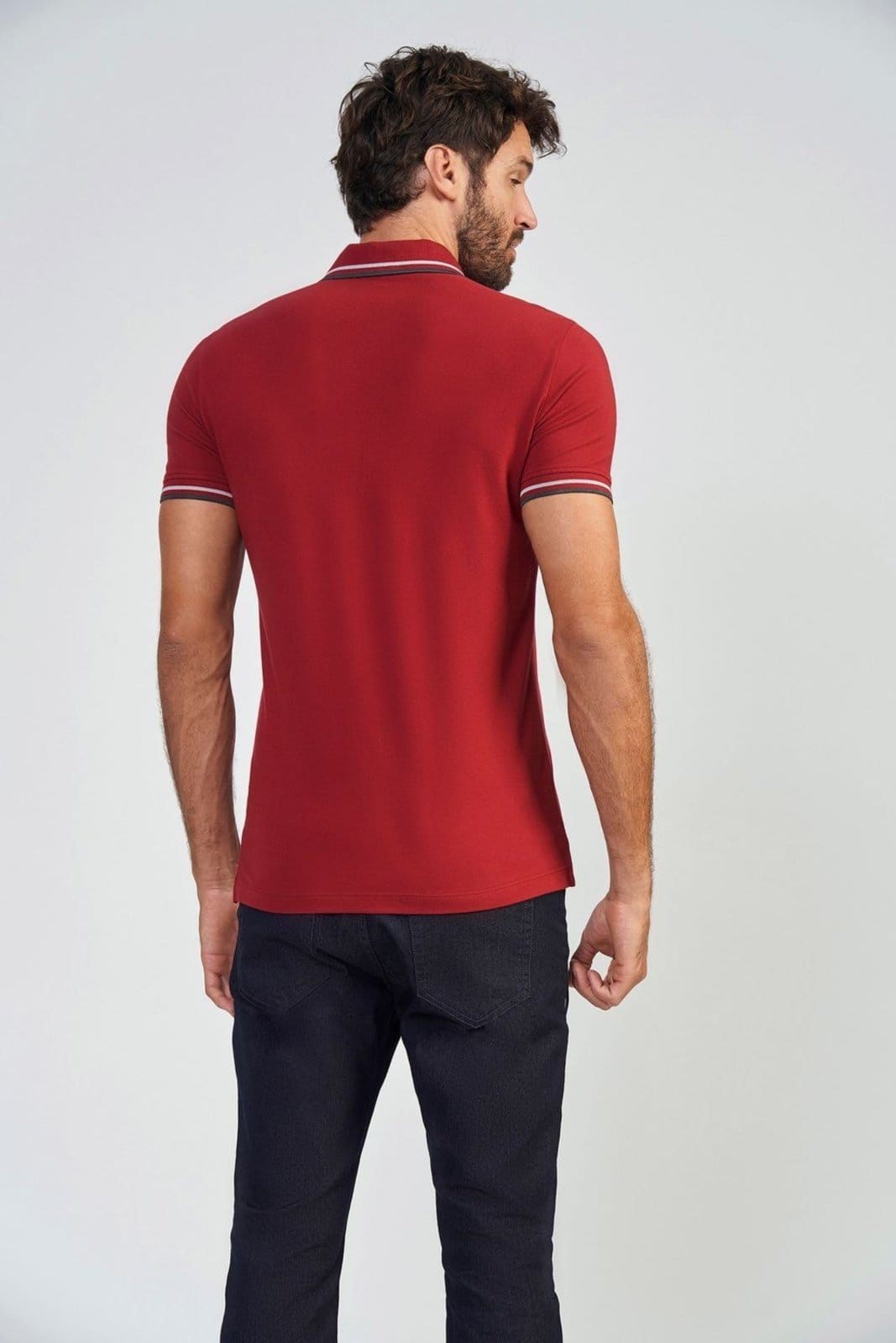 Vista 2 Polo Basic Line Masculina Acostamento ACOSTAMENTO MASCULINO preto