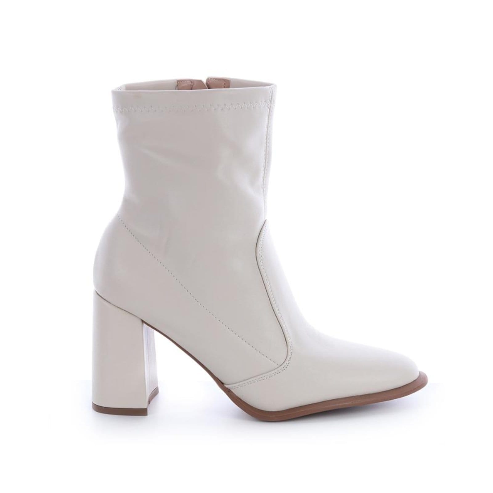 Bota Salto Bloco Julia Off White Off-white