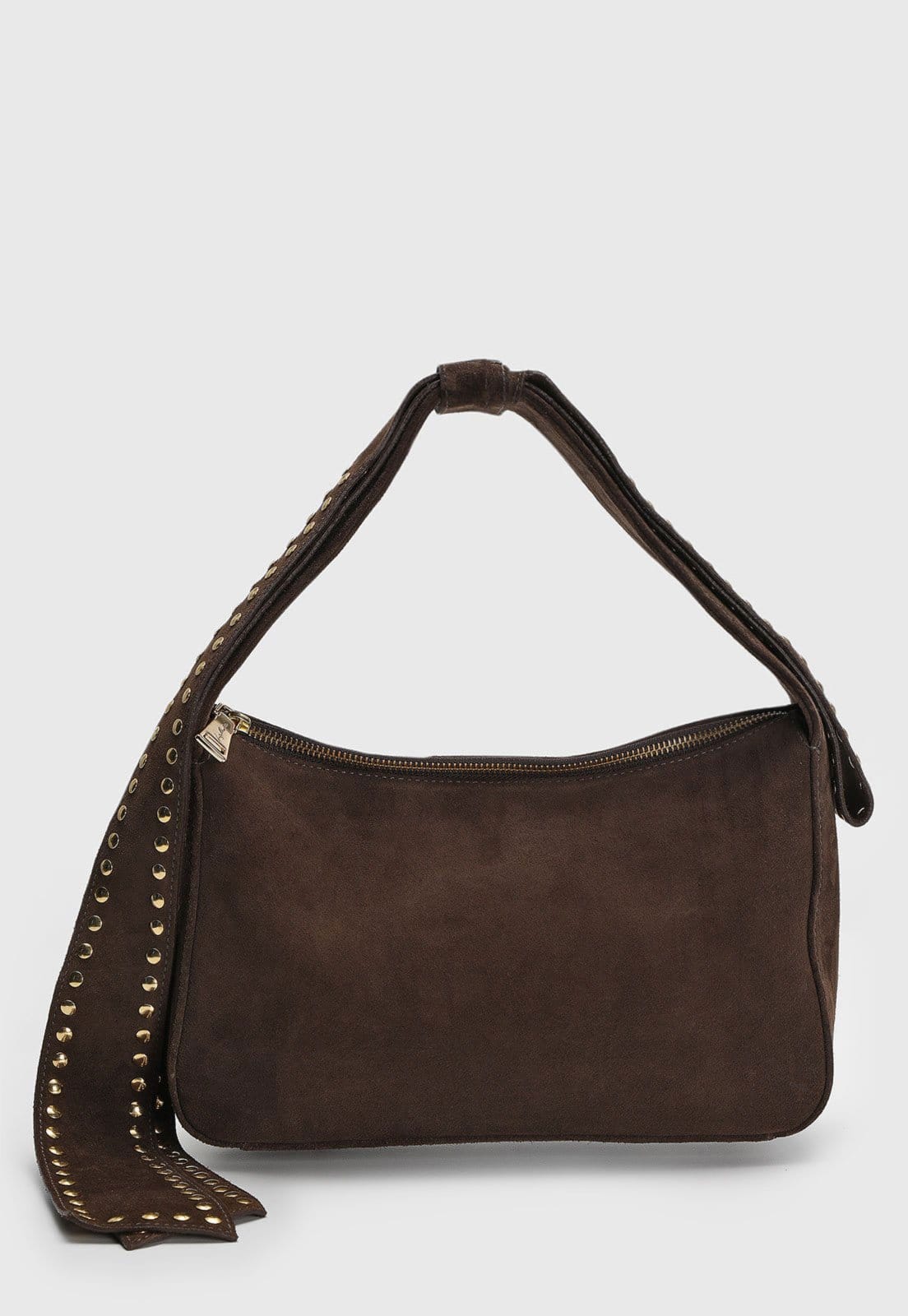 Vista 2 Bolsa Tiracolo Luiza Barcelos Alça com Tachas Luiza Barcelos marrom