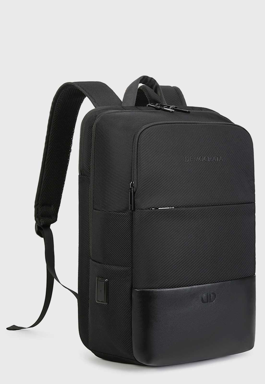 Vista 2 Mochila Costas Democrata Recorte Preta DEMOCRATA preto