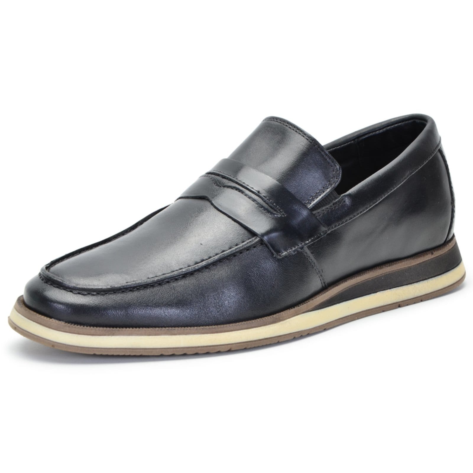 Sapato Social Bico Redondo Masculino Em Couro 25504