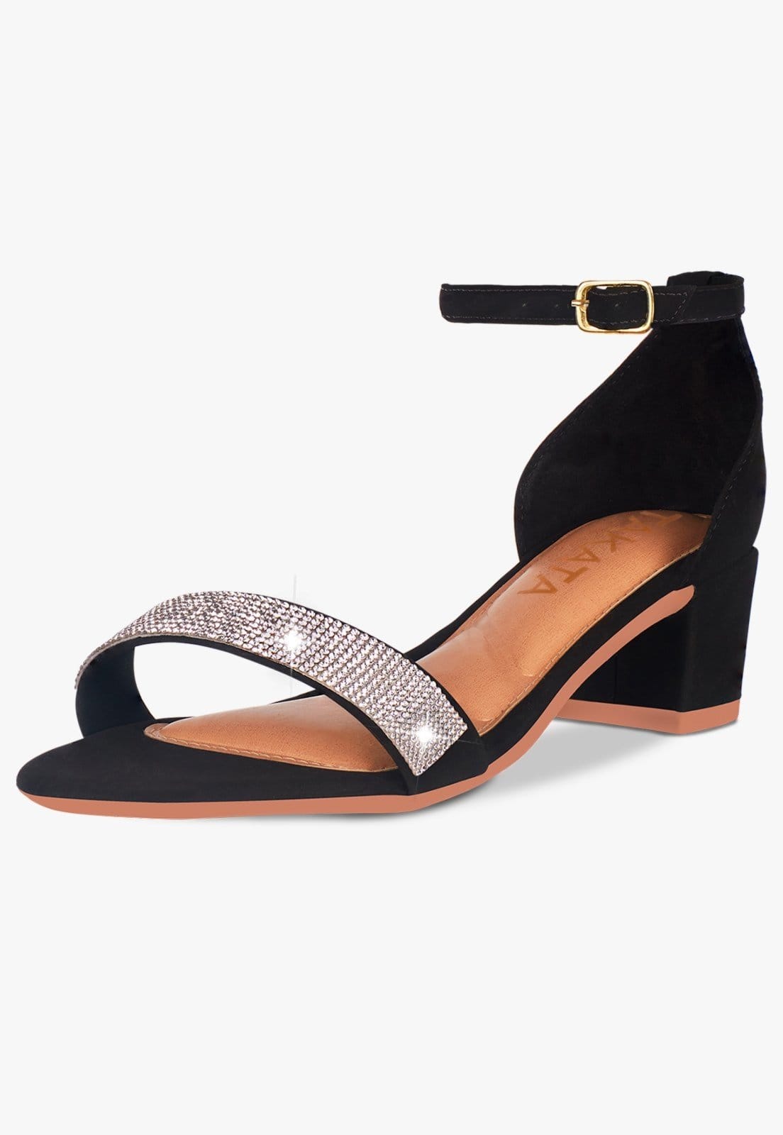 Sandália Feminina Salto Quadrado Grosso Bloco Baixo Verniz Strass brilho Confortável elegante Festa Nobuck