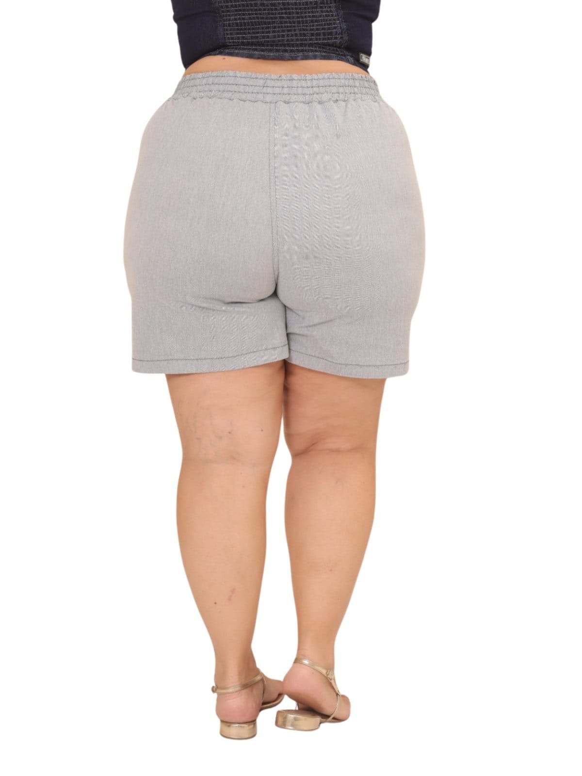 Vista 2 Short Feminina Jeans Light Jogger Stretch JEANS LIGHT cinza