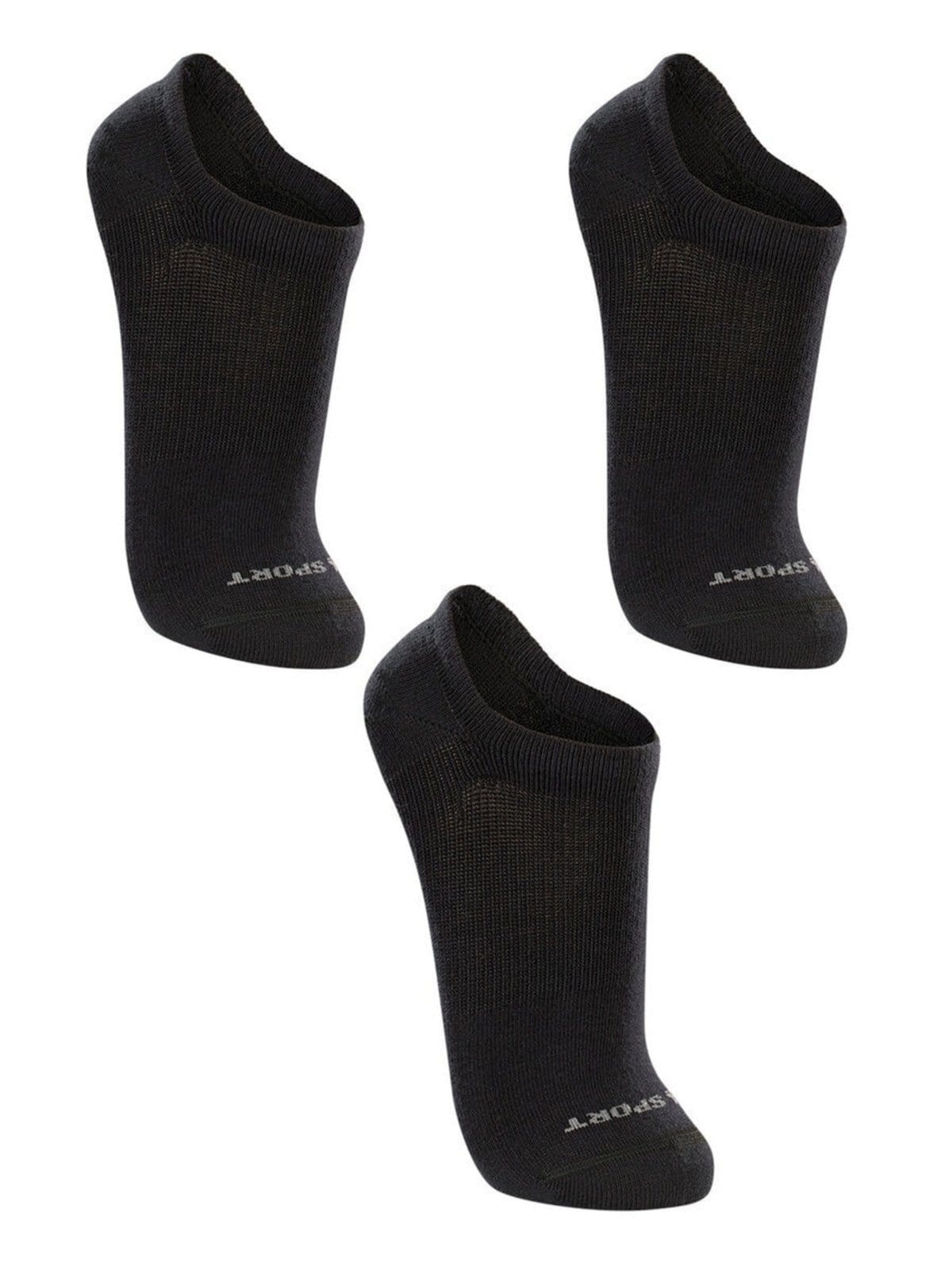 Vista principal Kit 3 Pares de Meias Esportiva Invisível Lupo Lupo preto