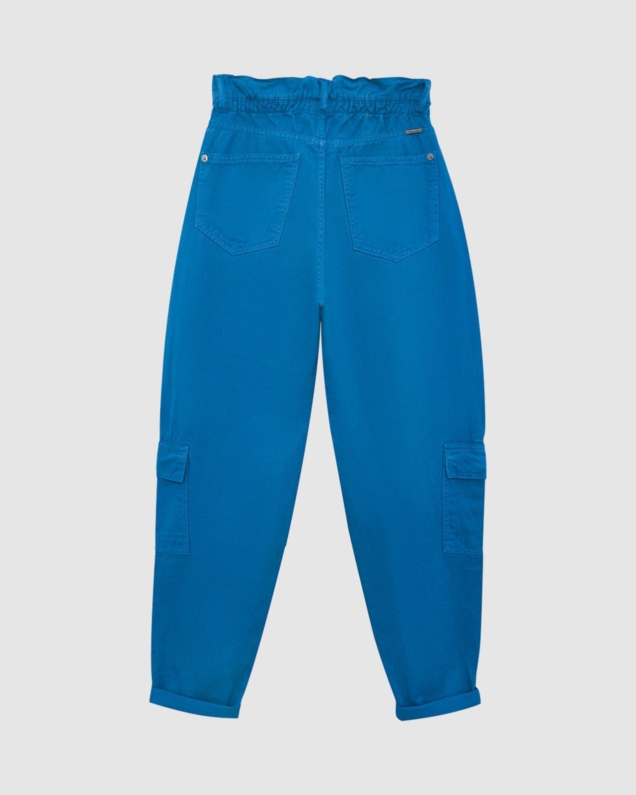 Vista 2 Calça Feminina Slouchy Bolso Lateral Em Sarja 100% Algodão Malwee azul