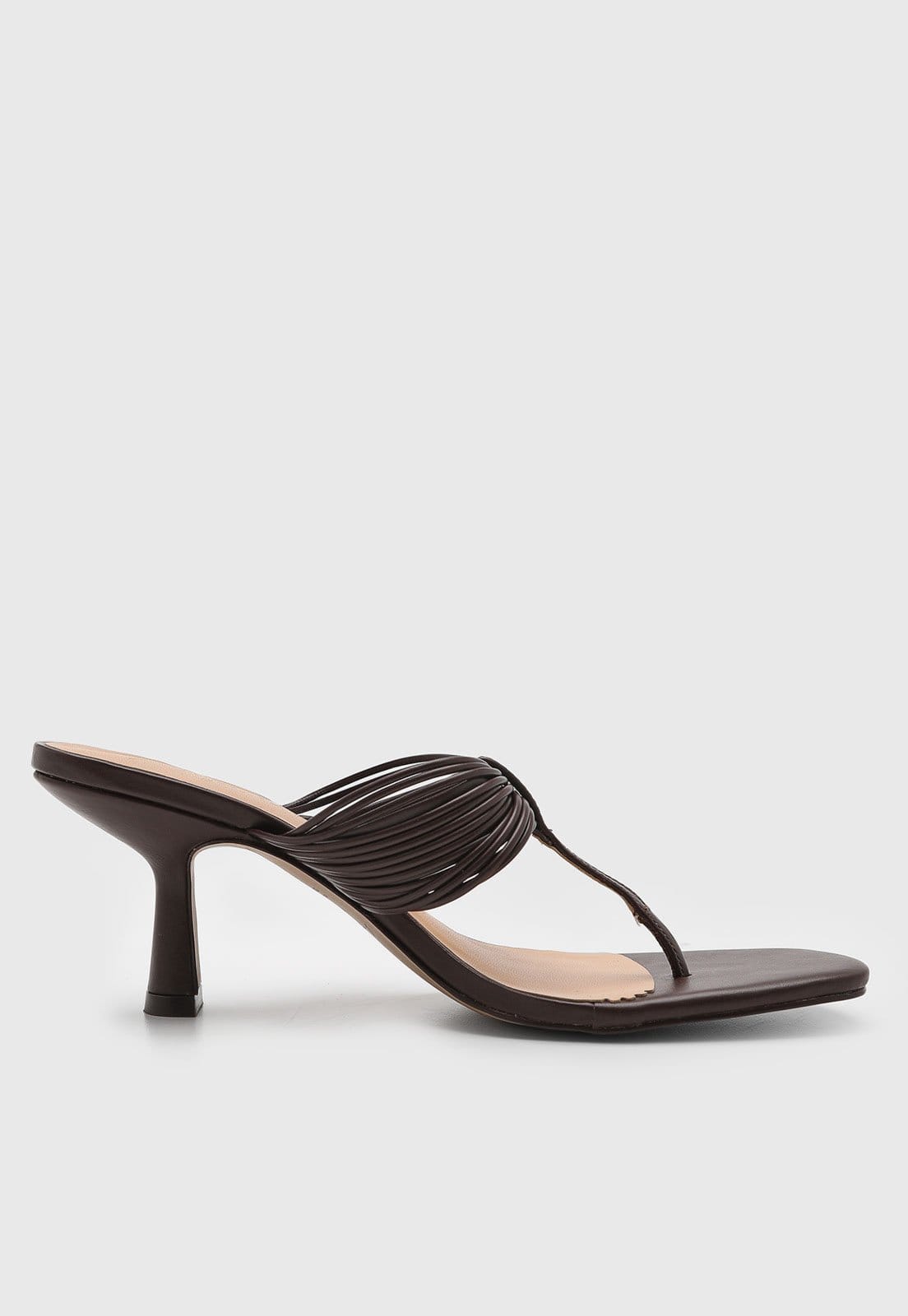 Vista 2 Sandália Feminina Luiza Barcelos Salto Médio Tiras Luiza Barcelos marrom