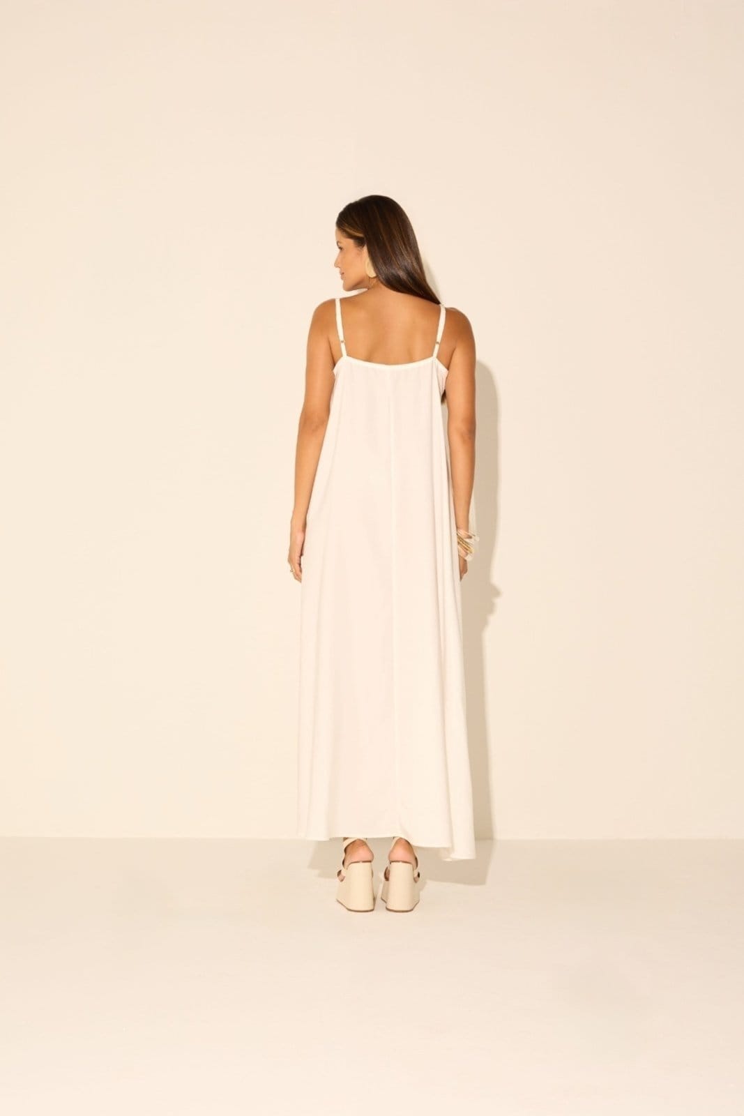 Vista 2 Vestido Vanibele Amplo Off White Vanibele off-white white