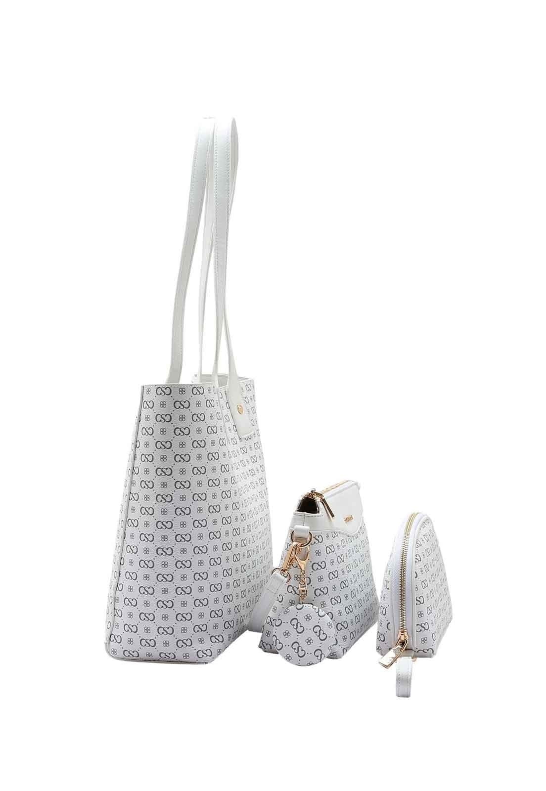 Vista 2 Bolsa Feminina Chenson Original Elegance Luxo Kit 3 peças Off-White 3485081 Chenson off-white white