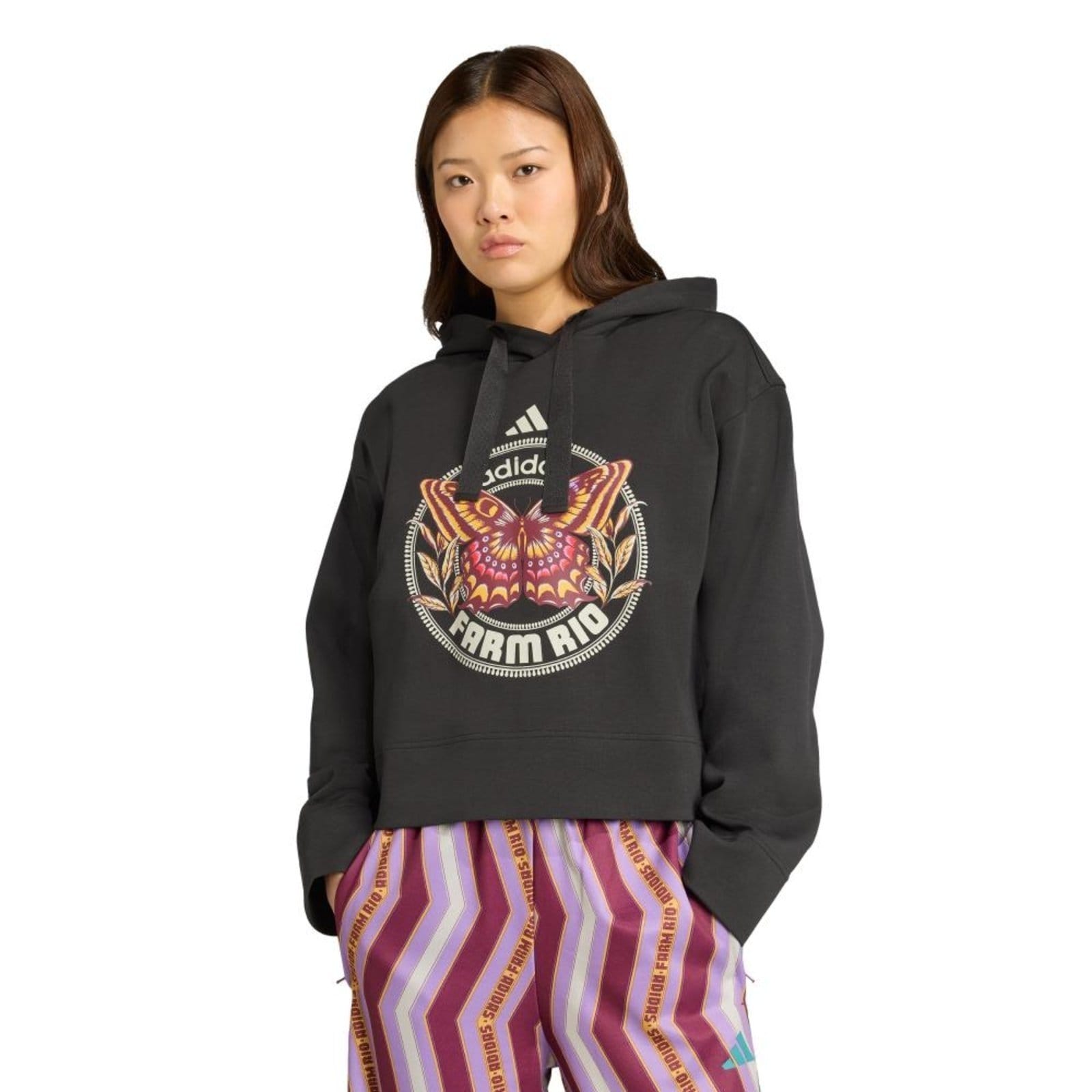 Vista principal Blusa de moletom com capuz adidas X Farm adidas Sportswear Adidas preto