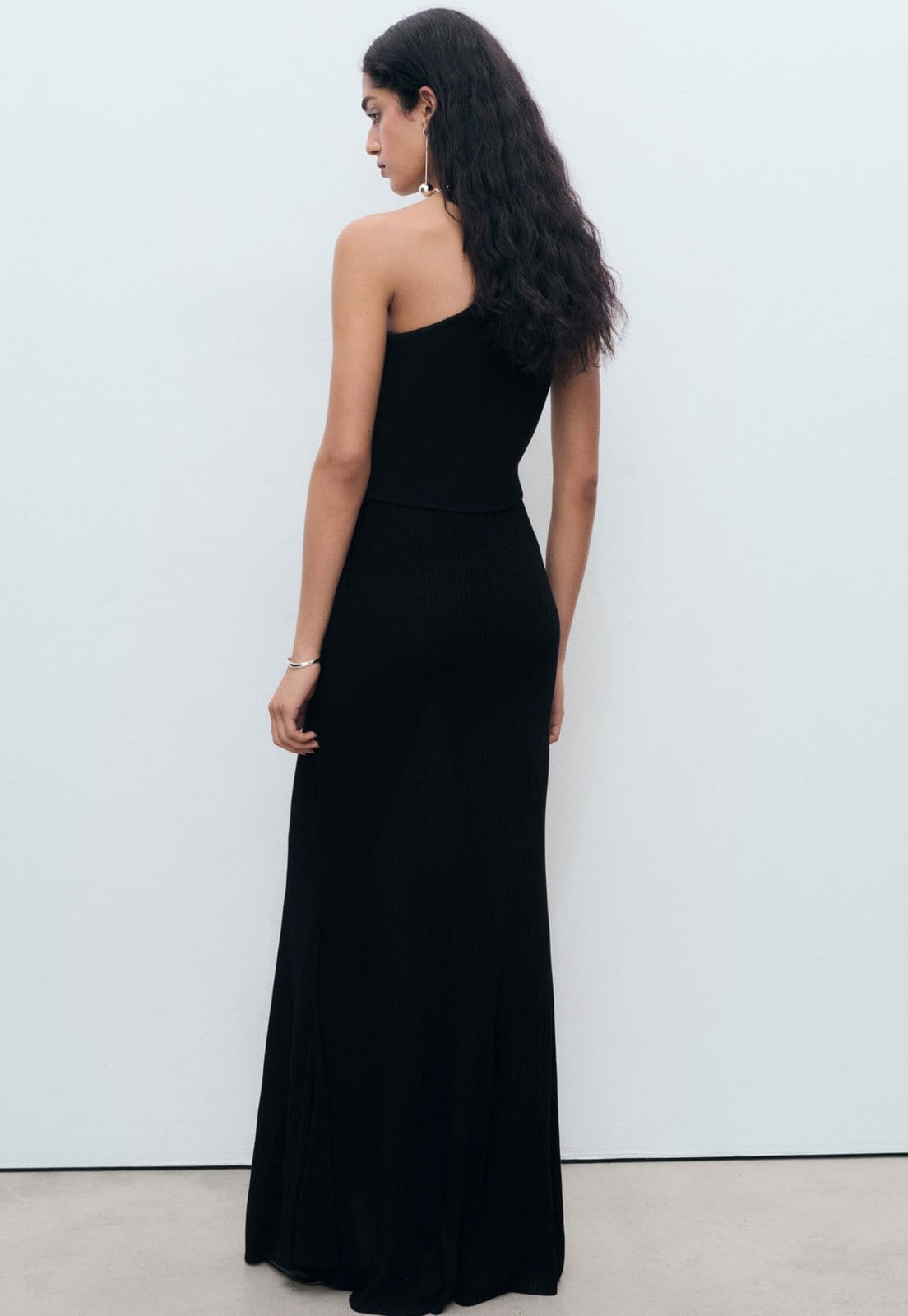 Vista 2 Vestido Feminino Mango Assimétrico Mango preto