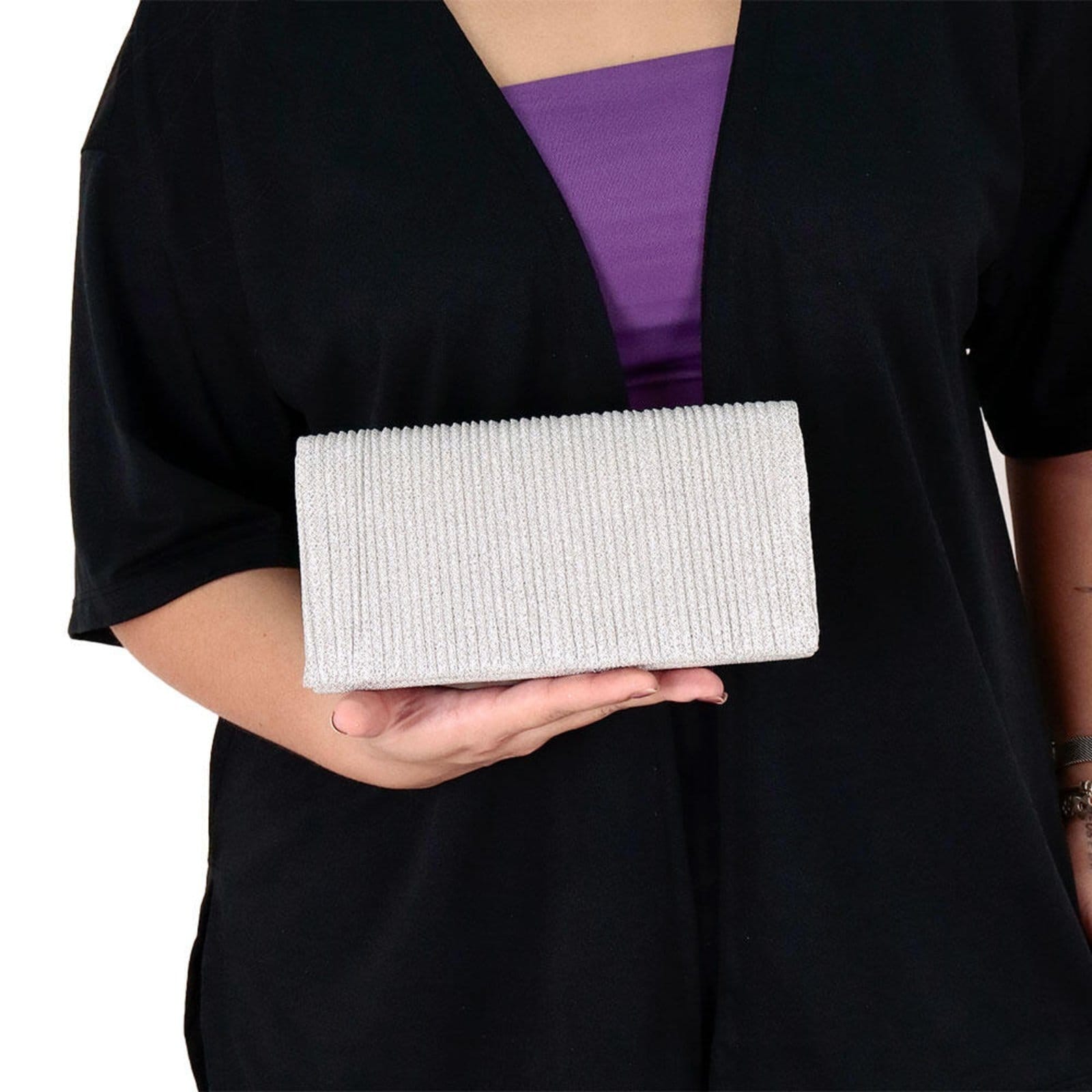 Vista 2 Bolsa Feminina Festa Melamel Fs61 5010061 MELAMEL prata