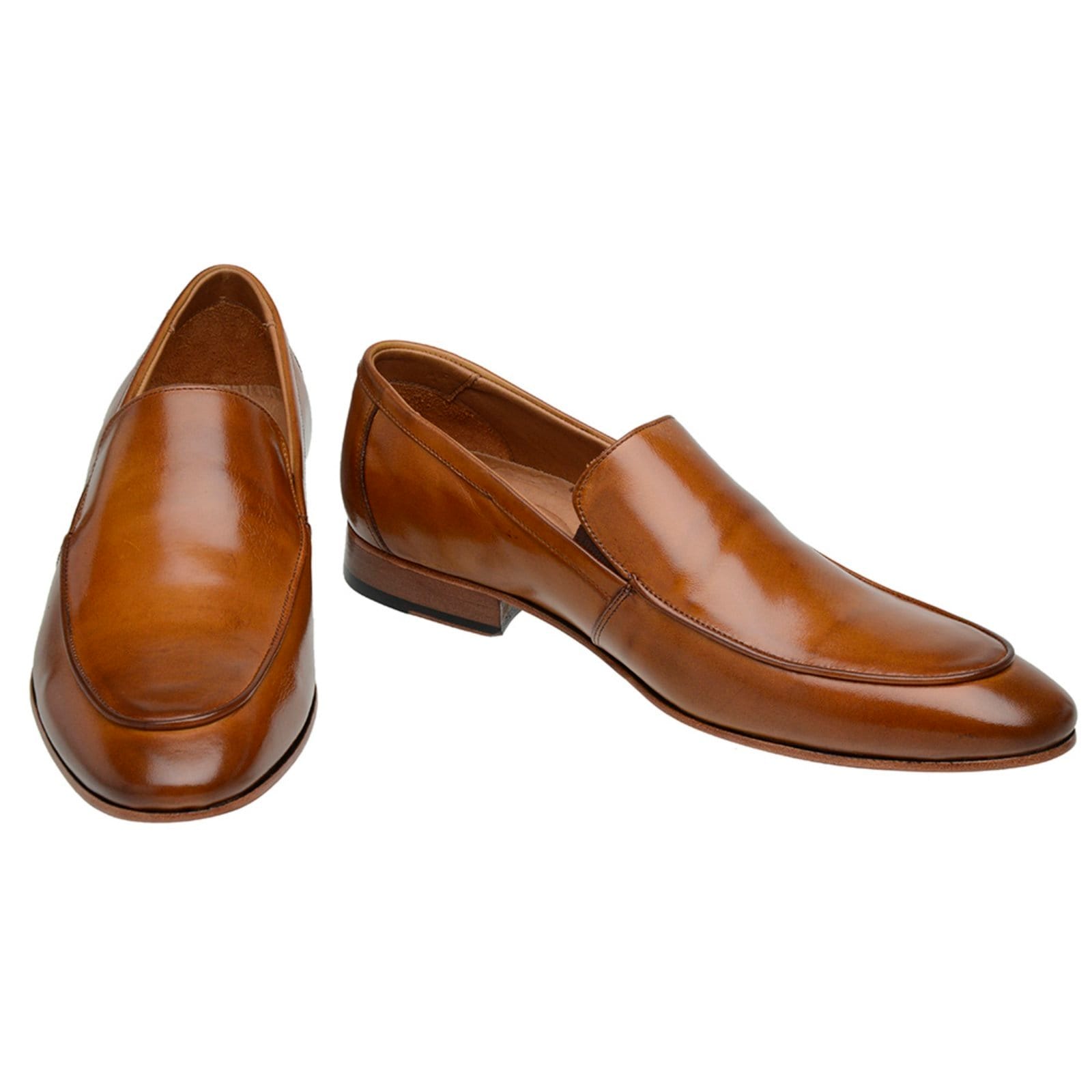Vista 2 Sapato Loafer Masculino Malbork Couro Liso 5854C Malbork caramelo