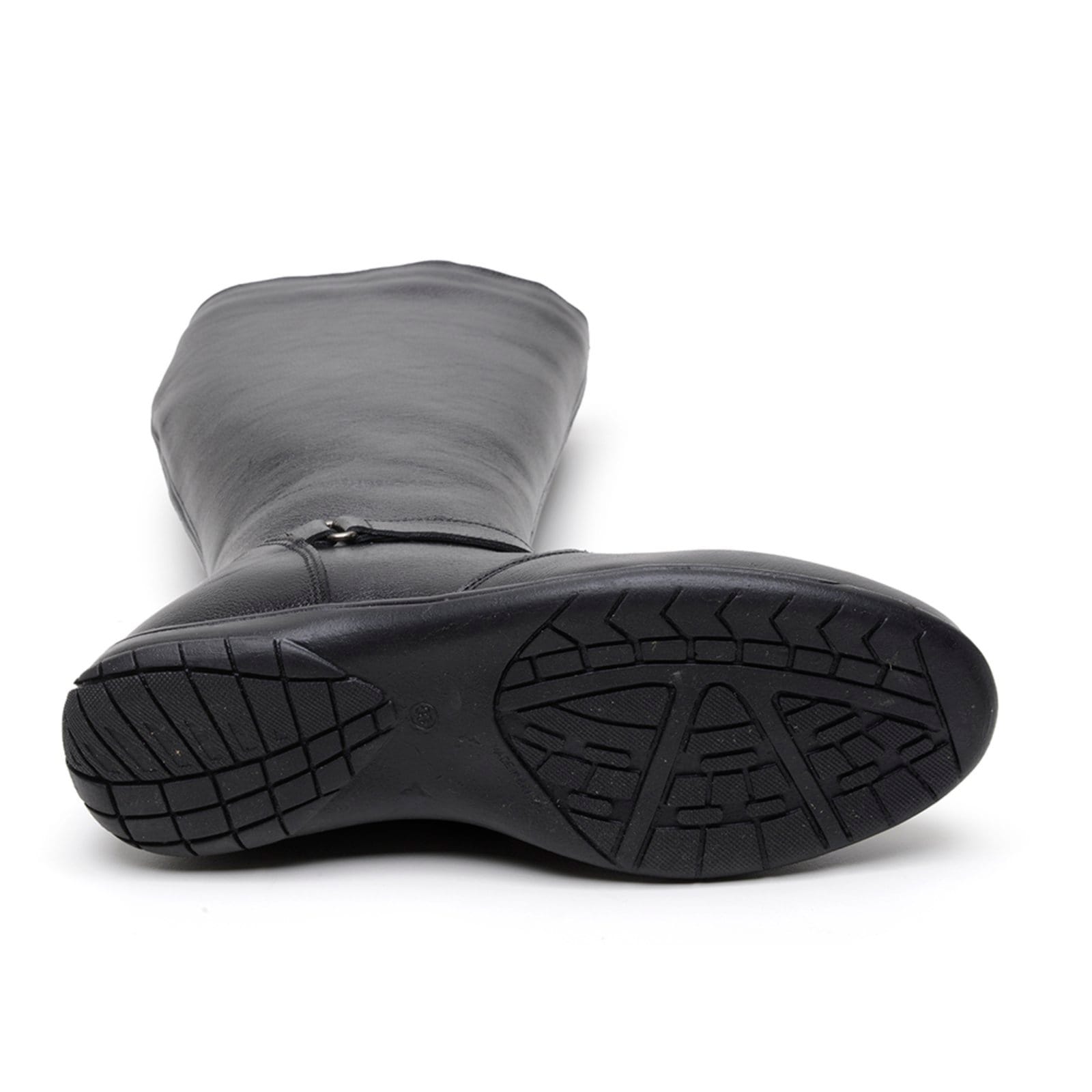 Vista 2 Bota Feminina Montaria Em Couro Com Zíper Confortável Madus preto