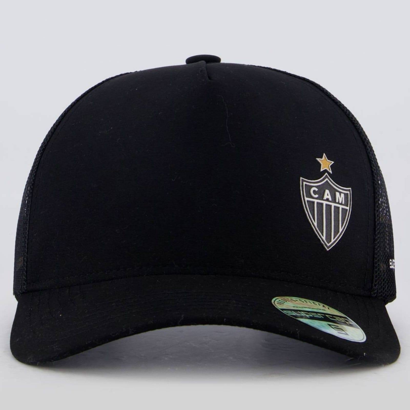 Vista 2 Boné Atlético Mineiro Trucker Americano Supercap preto