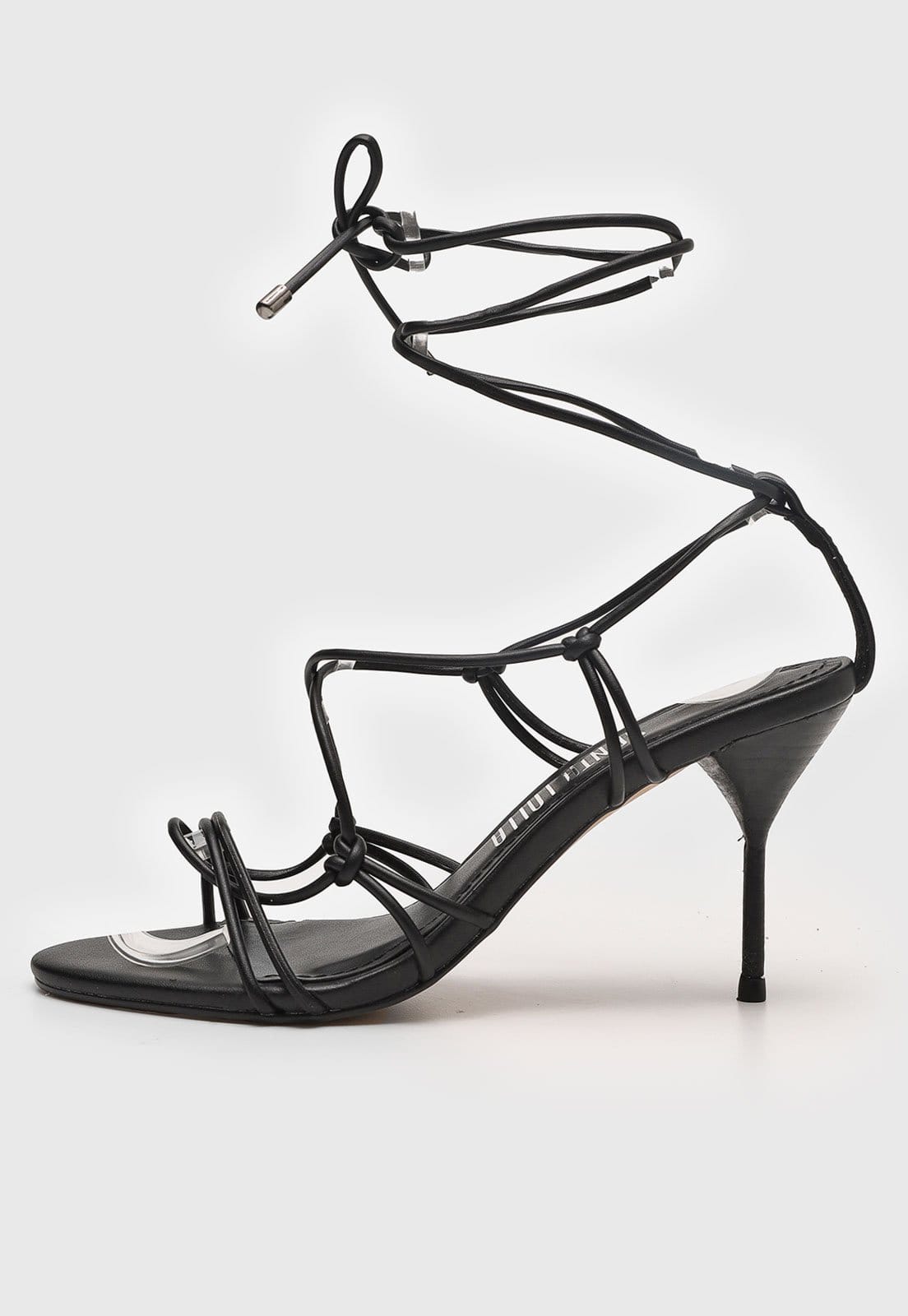 Sandália Feminina Santa Lolla Tiras Salto Médio Preta