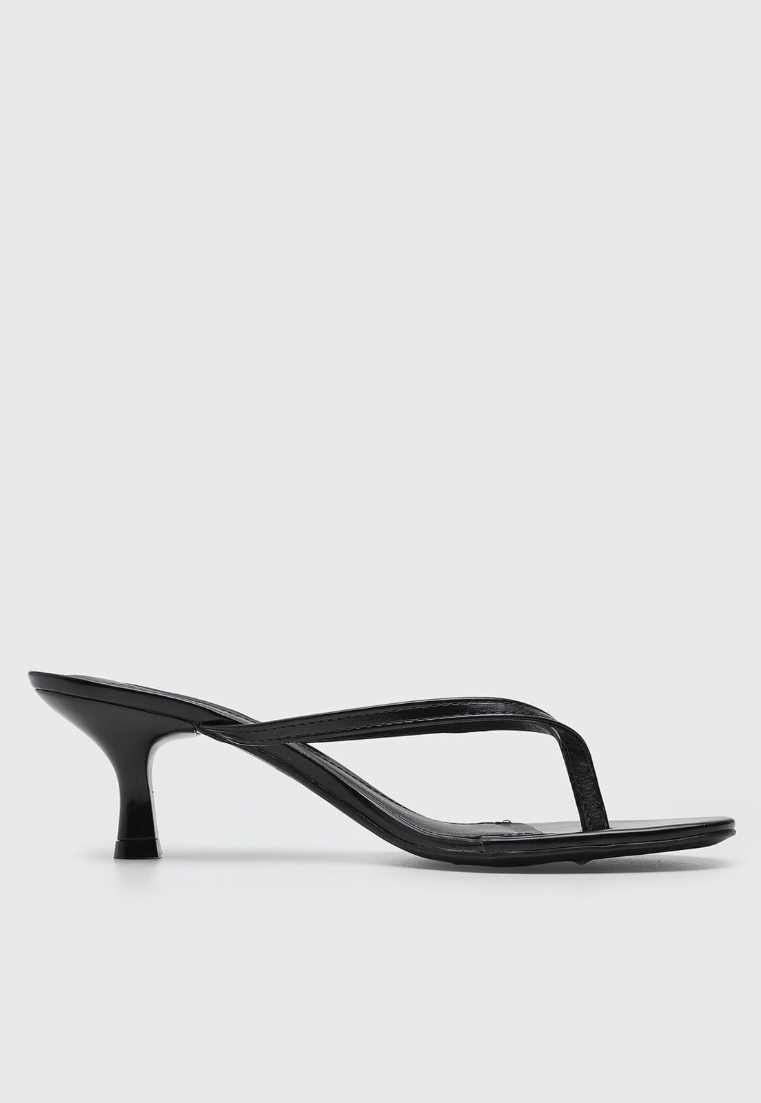 Vista 2 Sandália Feminina Santa Lolla Salto Médio Preta Santa Lolla preto