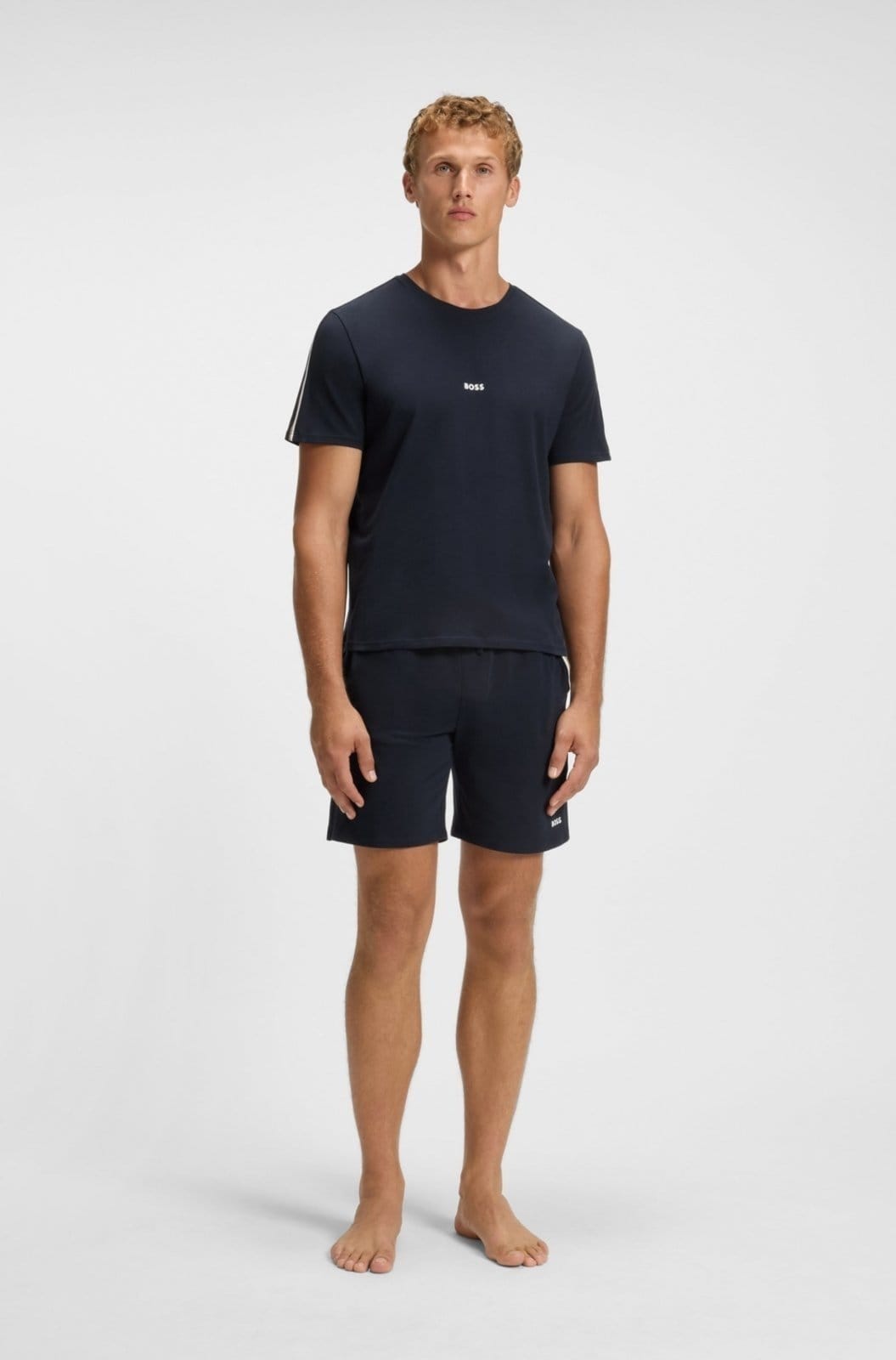 Vista 2 Camiseta De Pijama Em Algodão Elástico Boss azul