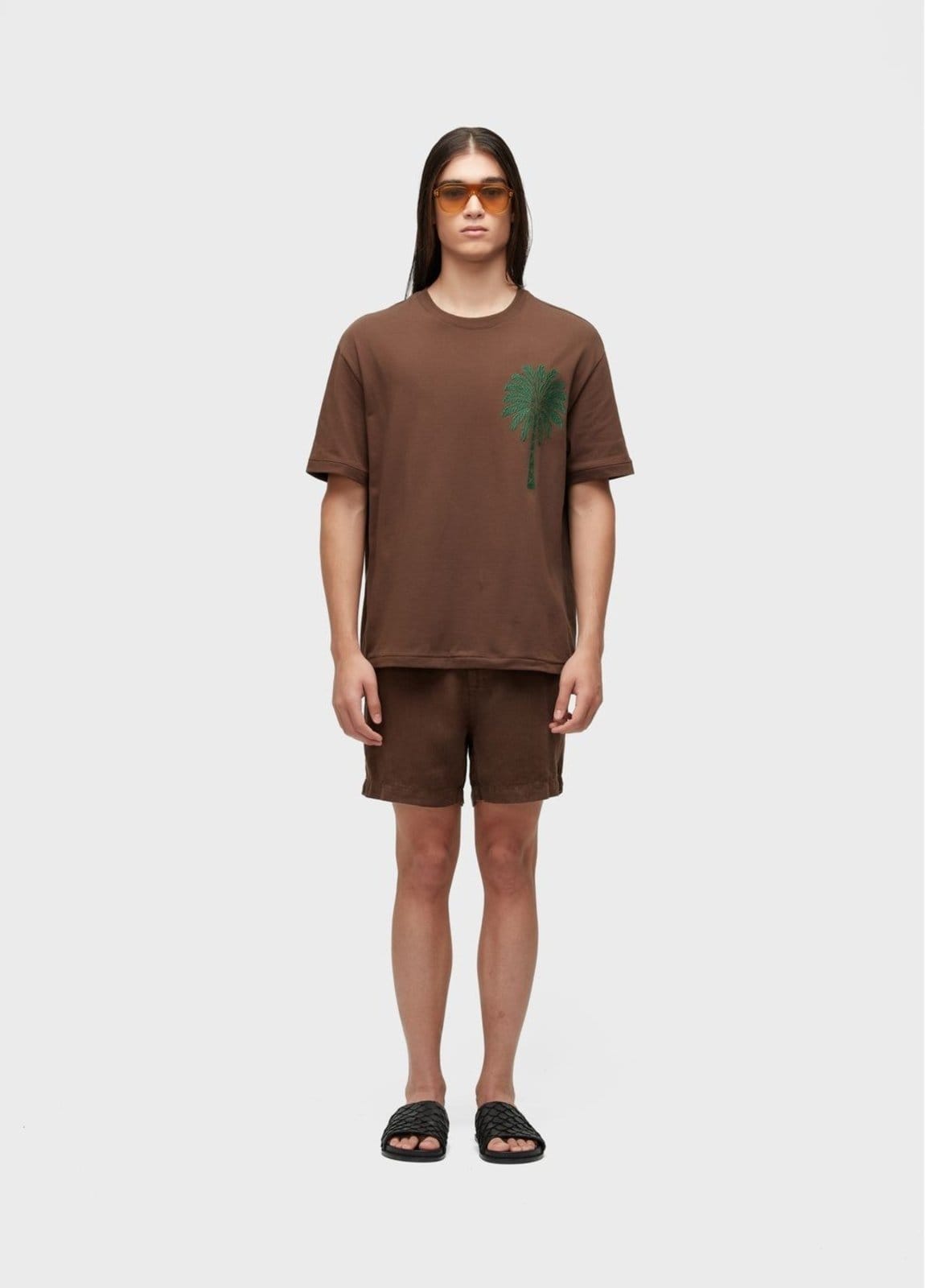 Vista principal Bermuda alfaiataria pure linen Osklen marrom